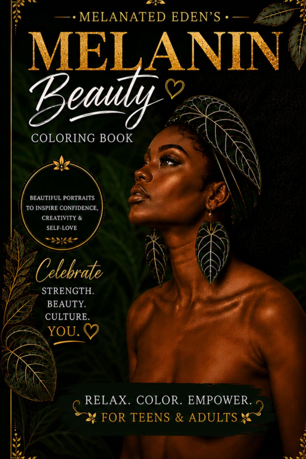Livre coloriage adulte mélanine art botanique et bien-être spirituel