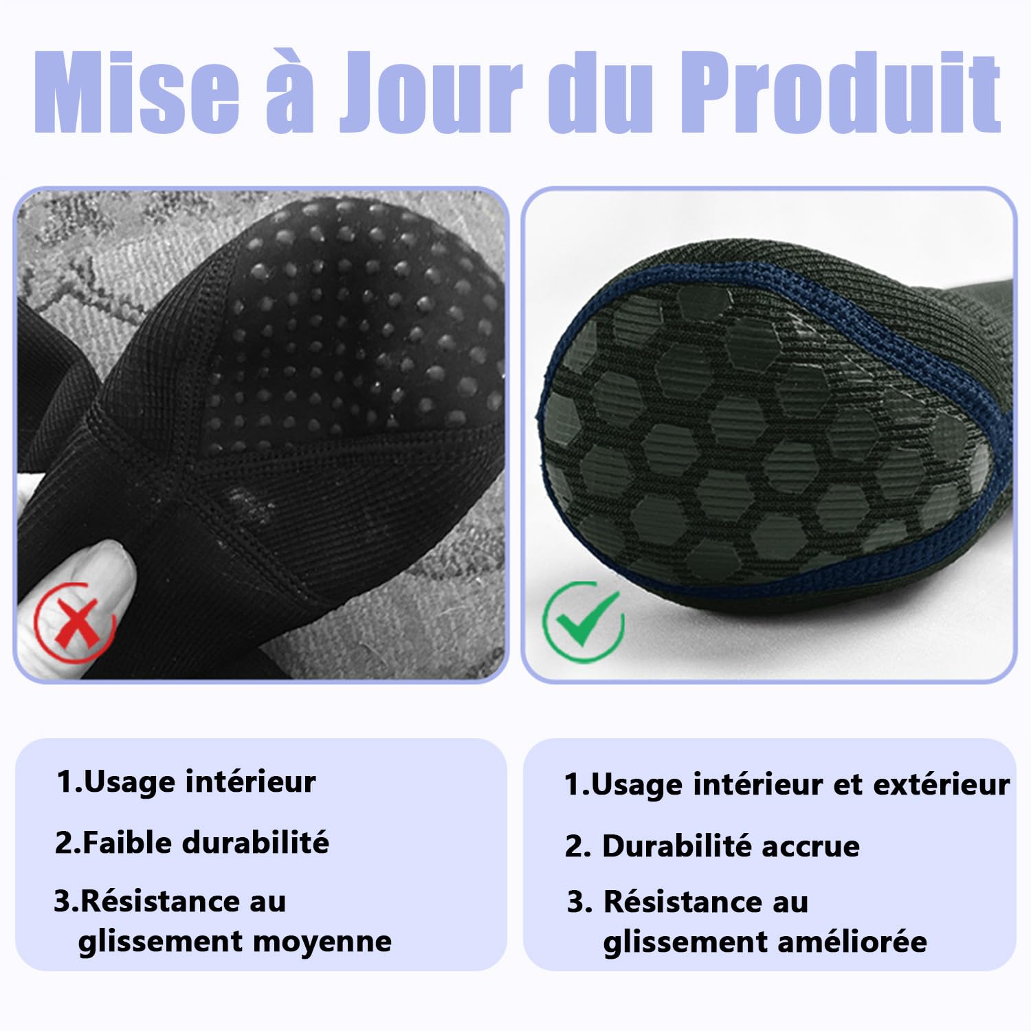 COODEO Chaussettes pour Chien, Bottes de Soin & protecteurs de Pattes Anti-dérapants, Chaussures étanches pour empêcher Le léchage (Gris, 3XL_Gauche)