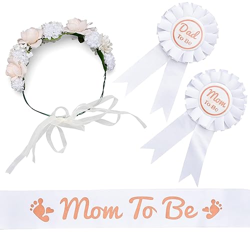MEANT2TOBE Mom to Be, Mom to Be Baby Shower, Regalos, Decoraciones de revelación de género, Corona de flor de la madre a ser, Banda de la madre a