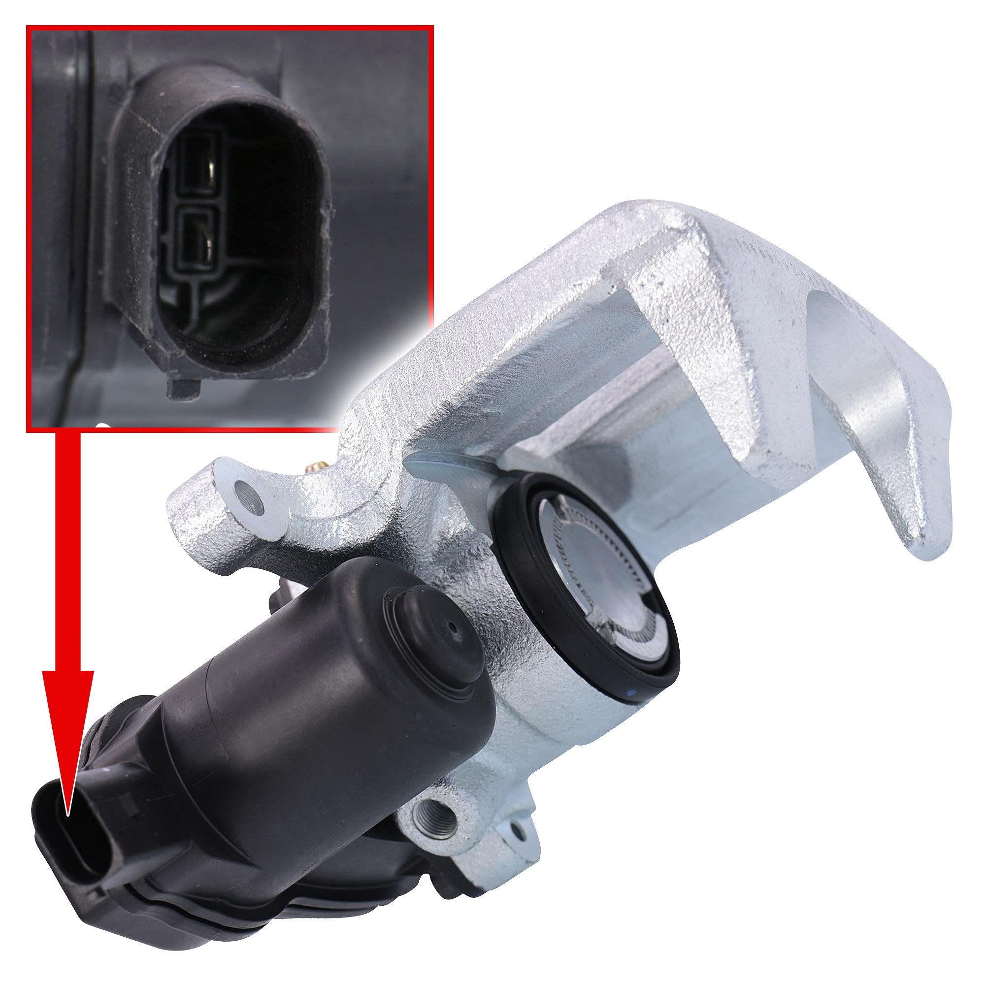 BESTPRICE 1x pinza freno posteriore destra con elemento di regolazione per pinza freno di stazionamento elettronico, compatibile con A udi A4 B8 (8KH)(8K2)(8K5), A5 (8T3)(8F7)(8TA), Q5 (8RB)