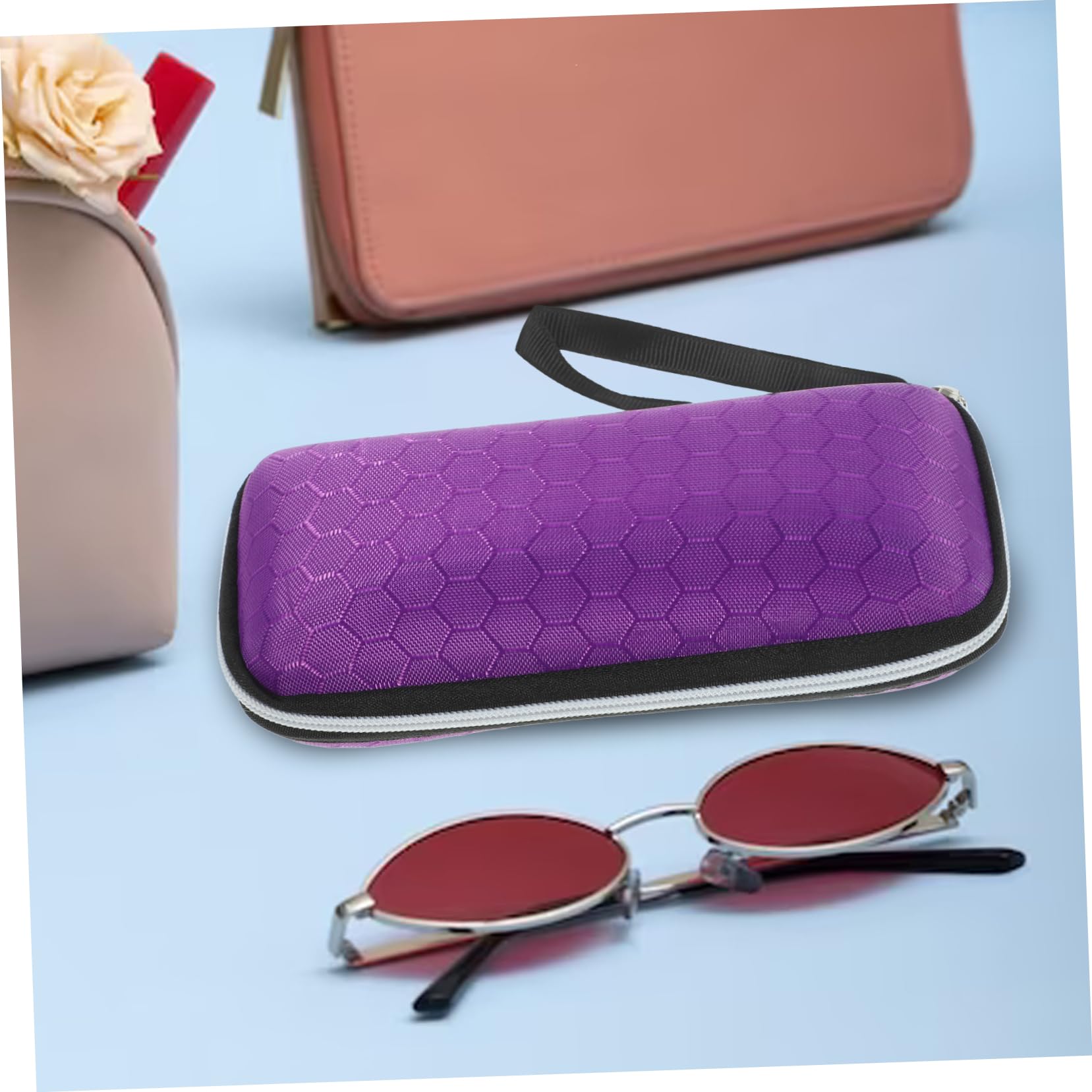 PACKOVE 1 Pc custodia per occhiali eva custodia rigida per occhiali custodia rigida impermeabile custodia per gli occhiali protettore degli occhiali cerniera Scatola Viola,porpora