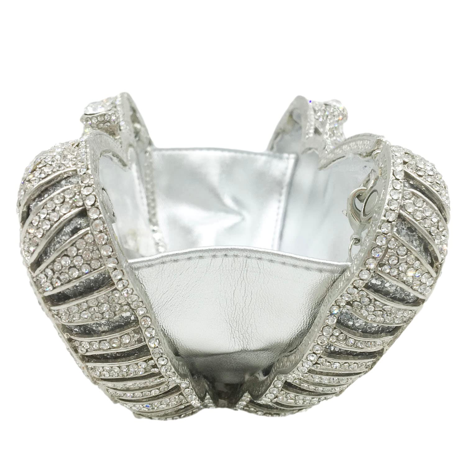 Mini bolso de mano de mariposa para mujer, formal, fiesta, noche, boda, minaudiere, Plata 2