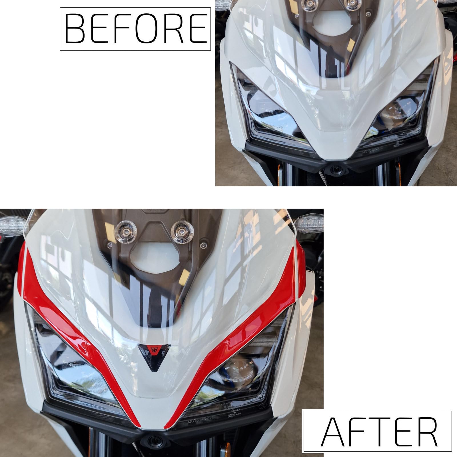Resin Bike Adesivi Moto Compatibile con Moto Morini X-Cape 700 2025-2026. Protezione Cupolino Frontale da Urti e Graffi. Adesivi Resinati con Effetto 3D Made in Italy