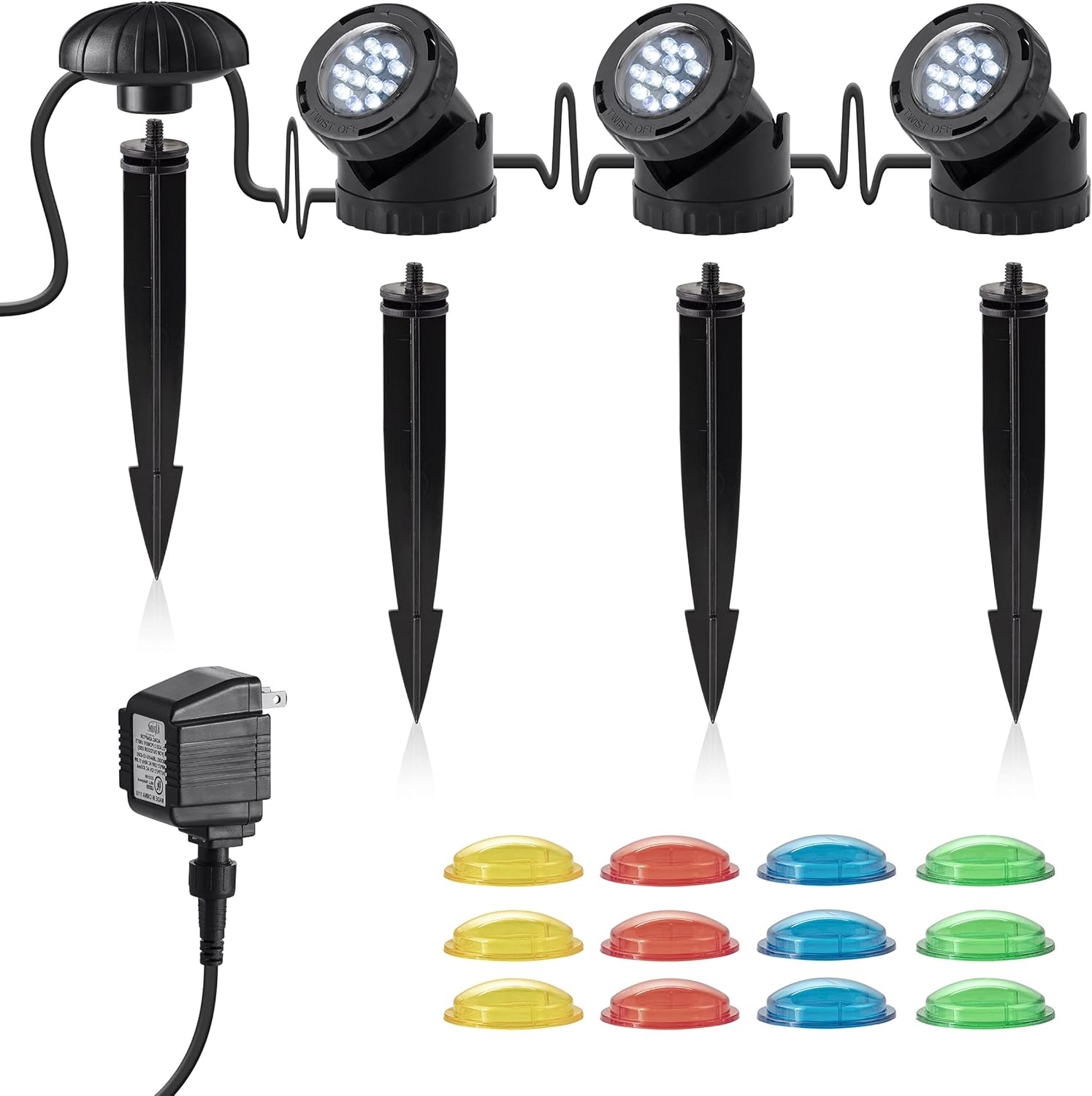 Alpine Corporation Set of 3 Multicolor Outdoor LED Lights for Water Features and