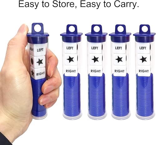 Miniatura 7 de Juego de dados de centro izquierdo y derecho con 3 dados + 36 fichas. El almacenamiento de tubo redondo es muy conveniente para viajar. Fácil de