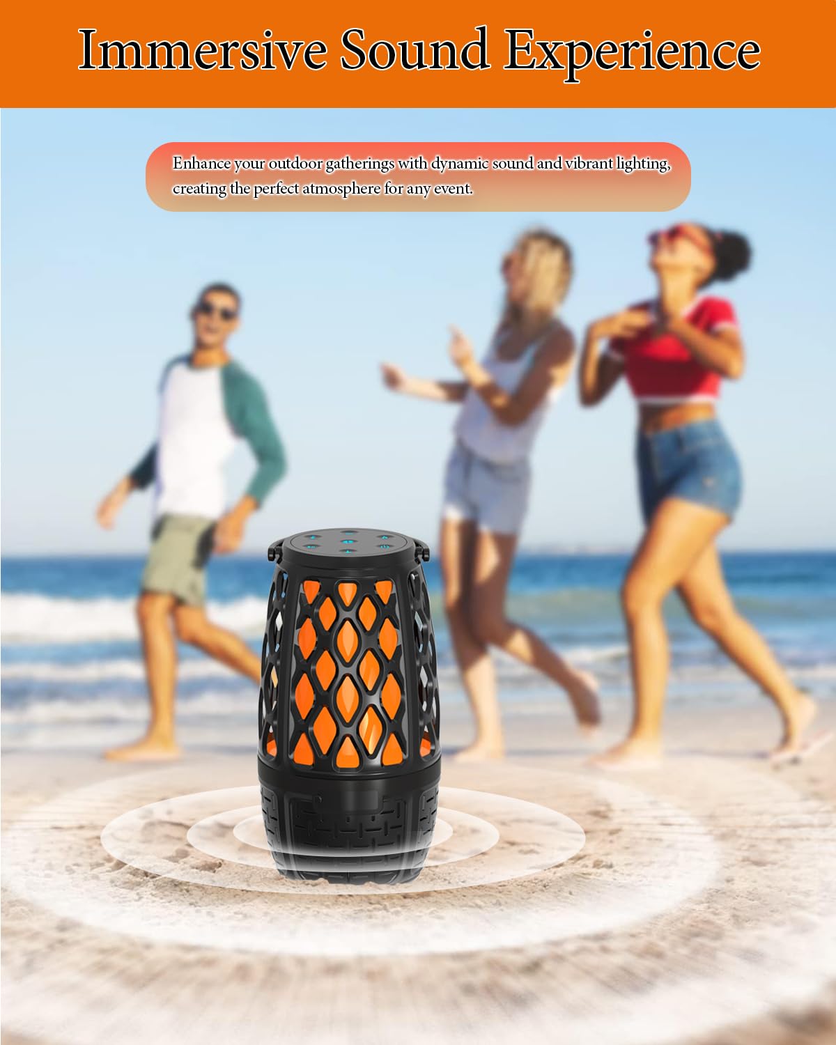 2 Pack LED Flame Outdoor Bluetooth Speaker, Unique Gifts for Men, IPX6 Waterproof Tiki Torch Atmosphere Flame Speaker for Party Patio Garden, Outdoor Speakers with Stake, Hook, Wall Mount (2 Pack)