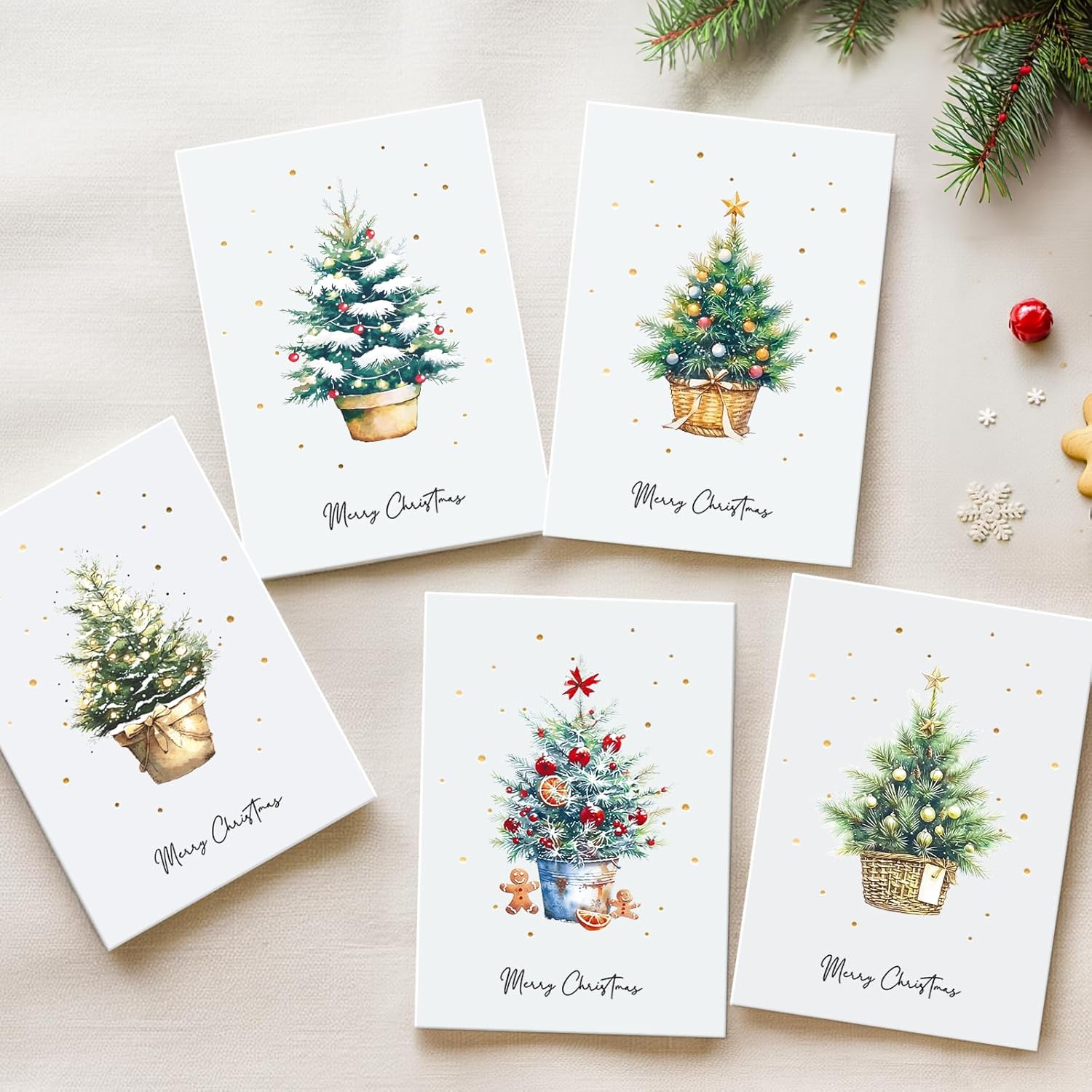 25 Christmas Cards, 5 Assorted Gold Foil Merry Christmas Tree Card with Envelopes, Bulk Greeting and New Years Cards, Perfect to Send Warm Holiday Wishes to Friends and Family – 4″ x 6″ 25 Christmas Cards, 5 Assorted Gold Foil Merry Christmas Tree Card with Envelopes, Bulk Greeting and New Years Cards, Perfect to Send Warm Holiday Wishes to Friends and Family – 4″ x 6″