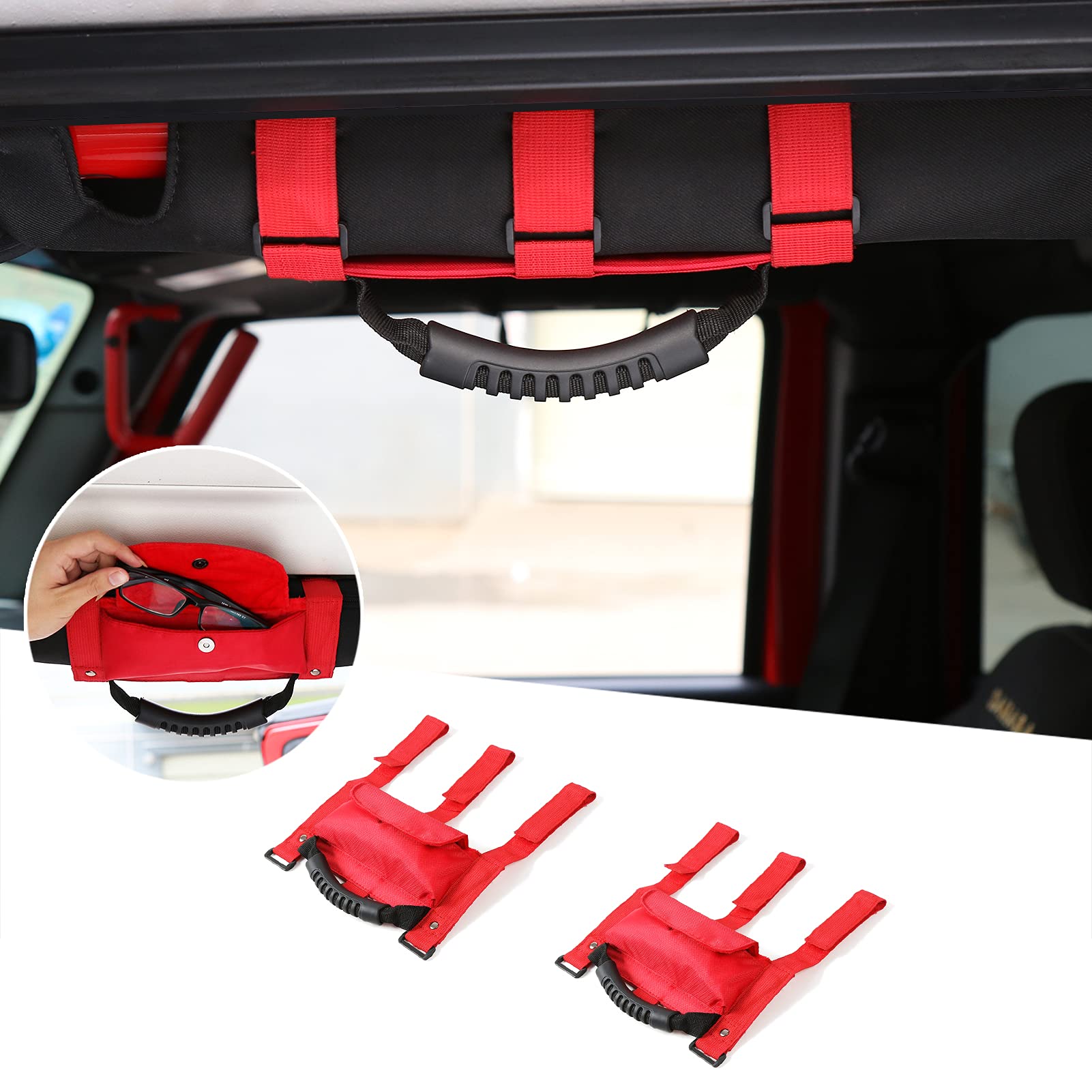 Buy JeCar Grab Handles for Jeep Wrangler, Heavy Duty Roll Bar Grab