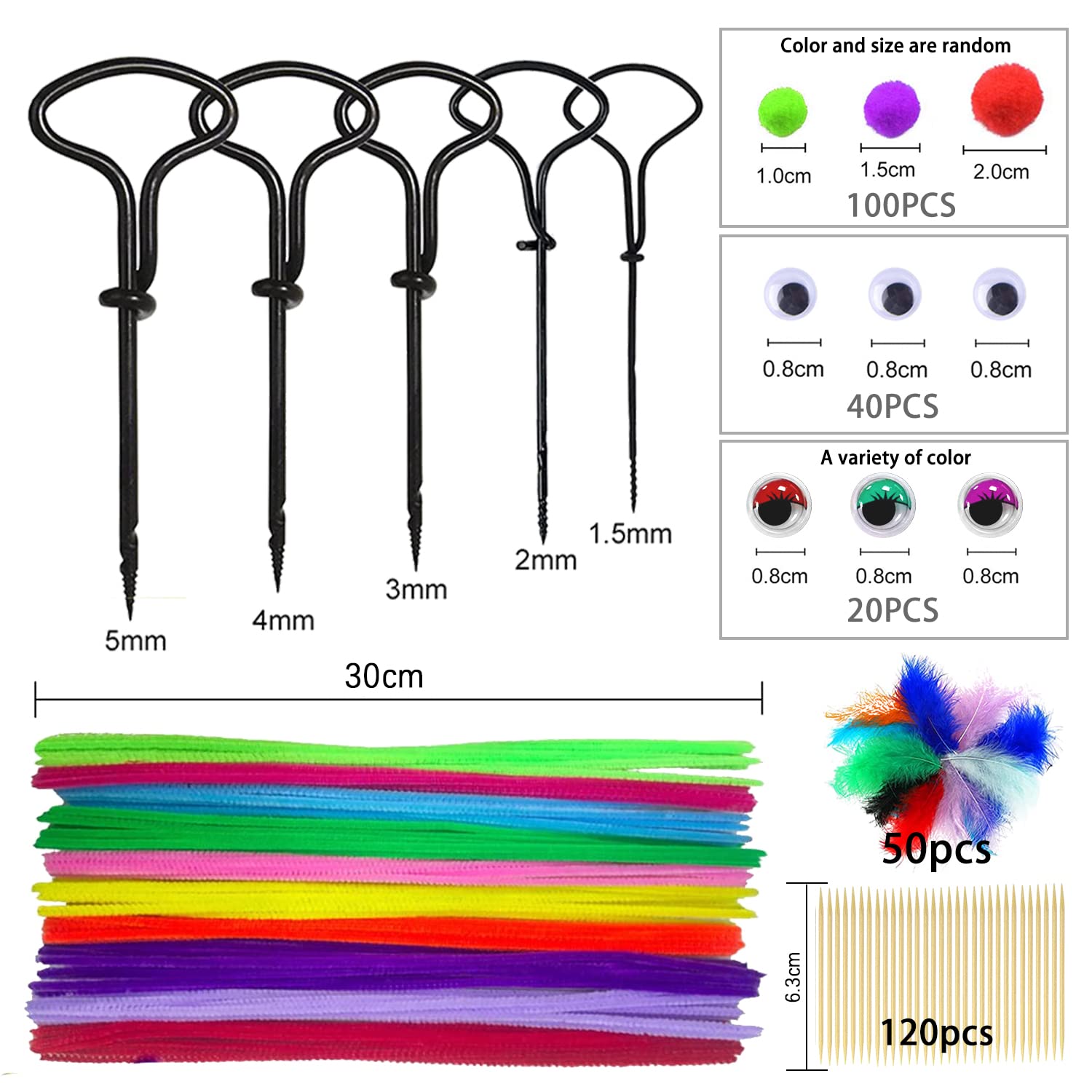 JOYEASE Lot De Forets à Châtaignier Pour Enfants, Avec Support Pour