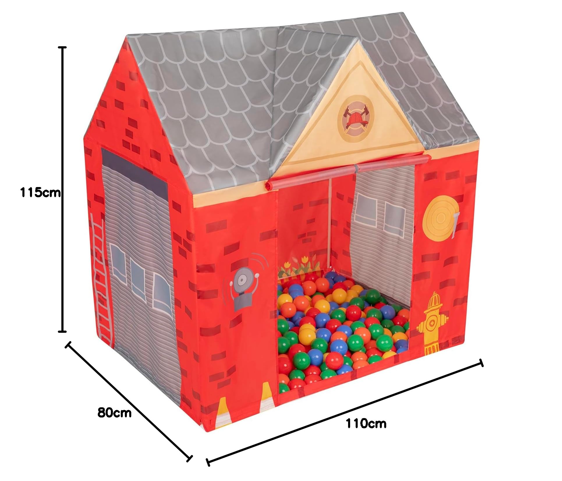 Selonis Tenda Stazione Dei Pompieri Per Bambini Con 100 Palline Casetta Da Gioco Design Realistico
