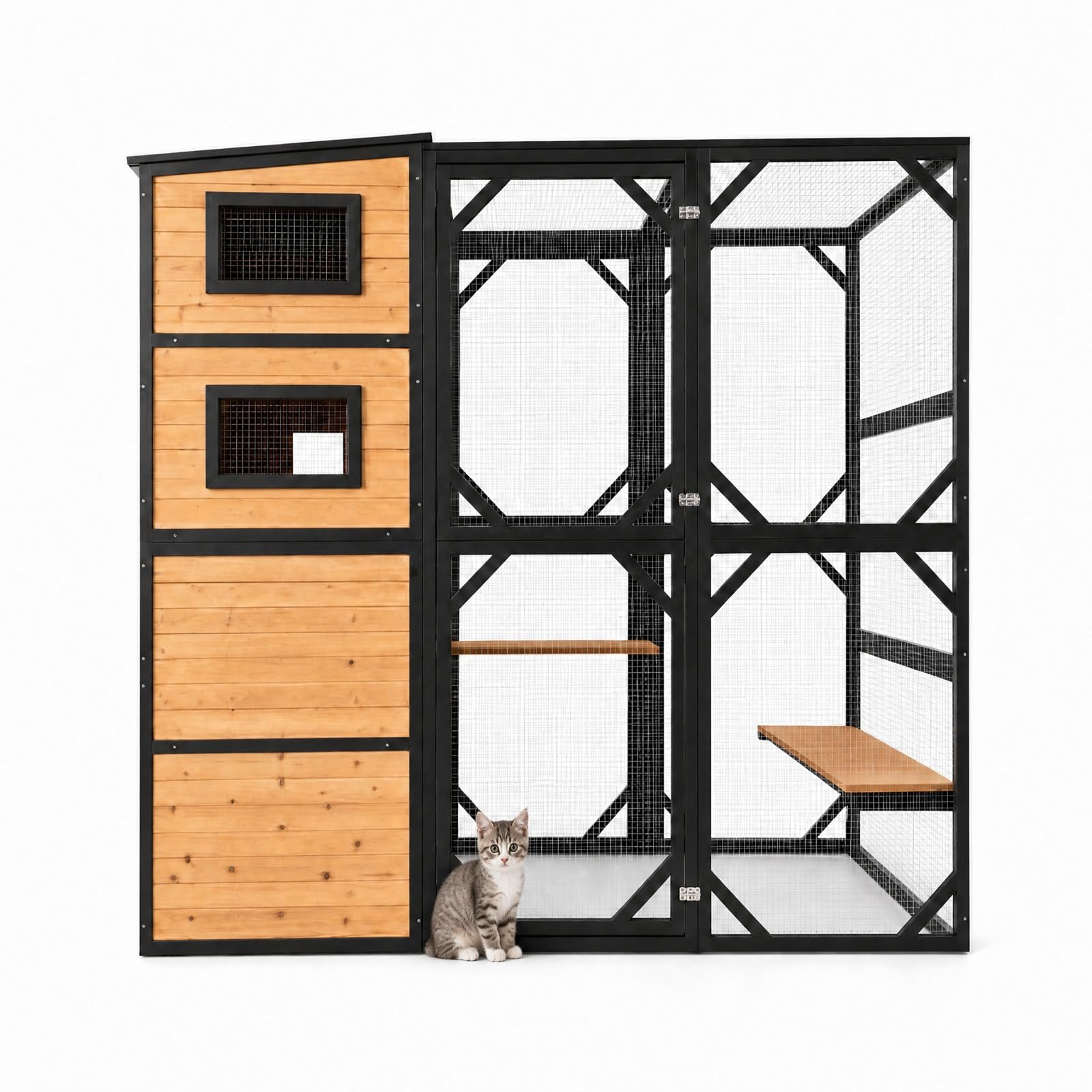 Amazon | LAJOKING 大型キャットハウス、屋外用防水 4 層、2〜6 匹の猫