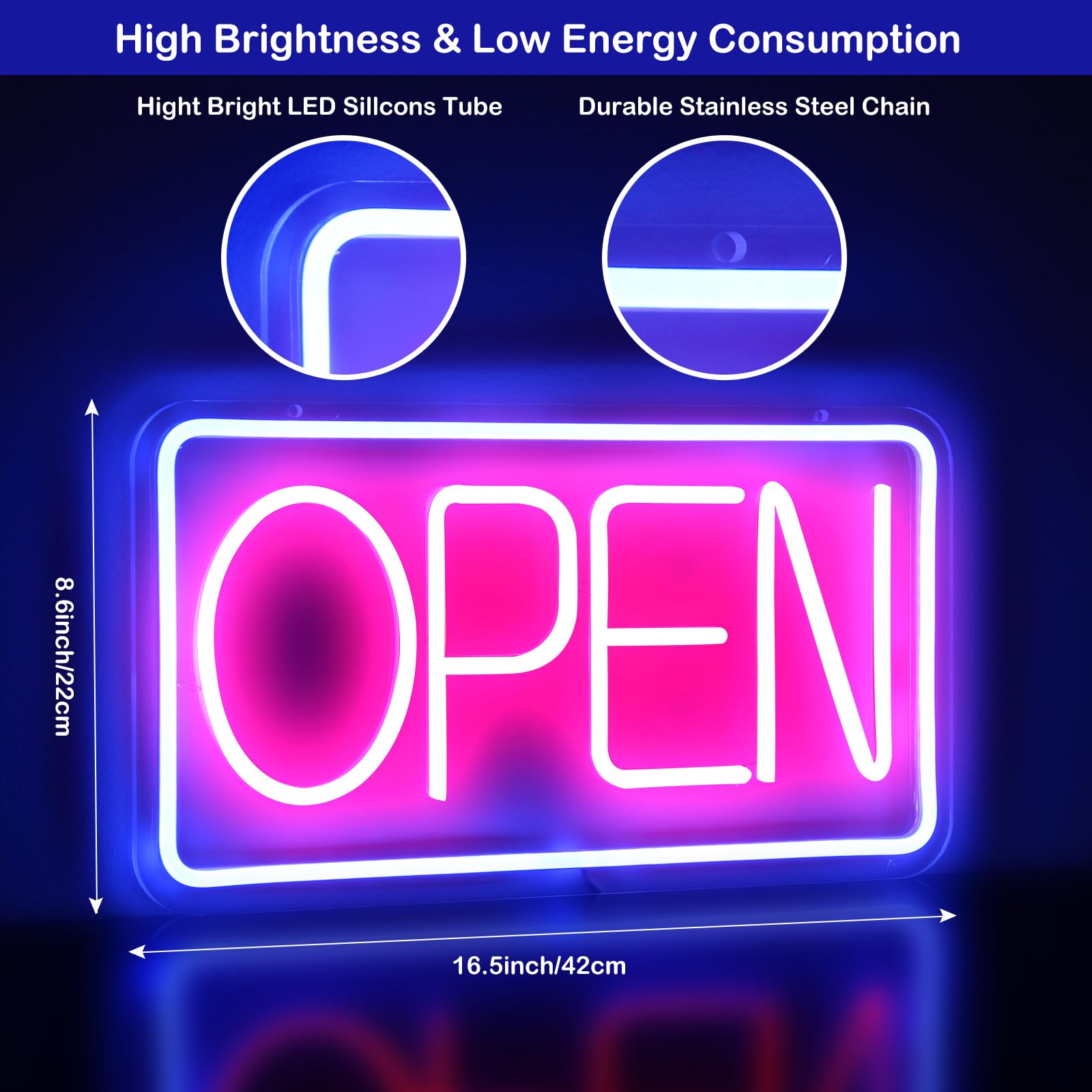 Insegna LED ATM - Cartello Neon Per Banche E Negozi - 30,5x15,2 Cm - Luminosa E Risparmio Energetico - Incluso Alimentatore