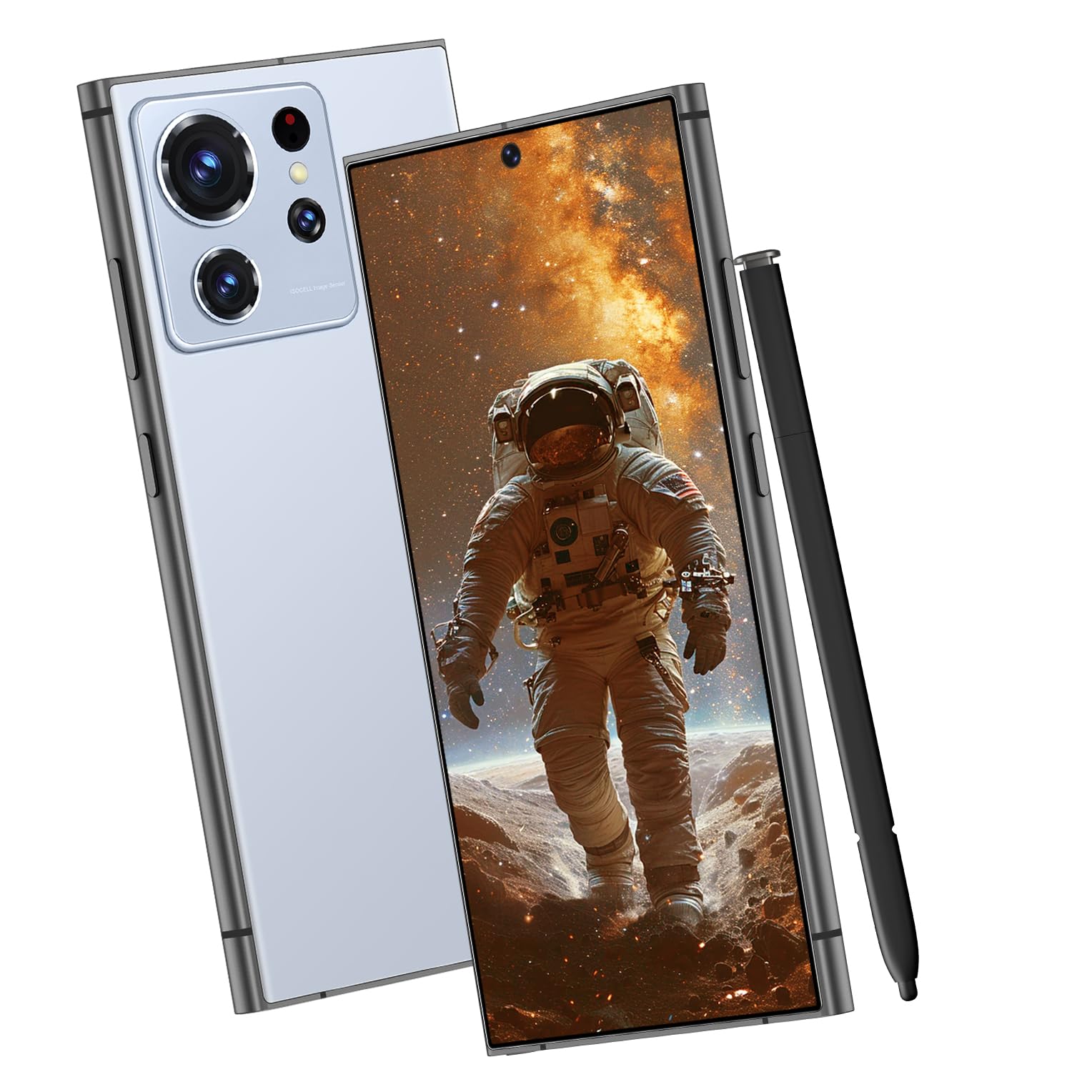 Unlocked Cell Phones Smartphone Android 13 Phones 8+256GB/6.8" HD Screen/108MP+48MP Camera/6800 mAh/Built-in Pen (Light Blue)