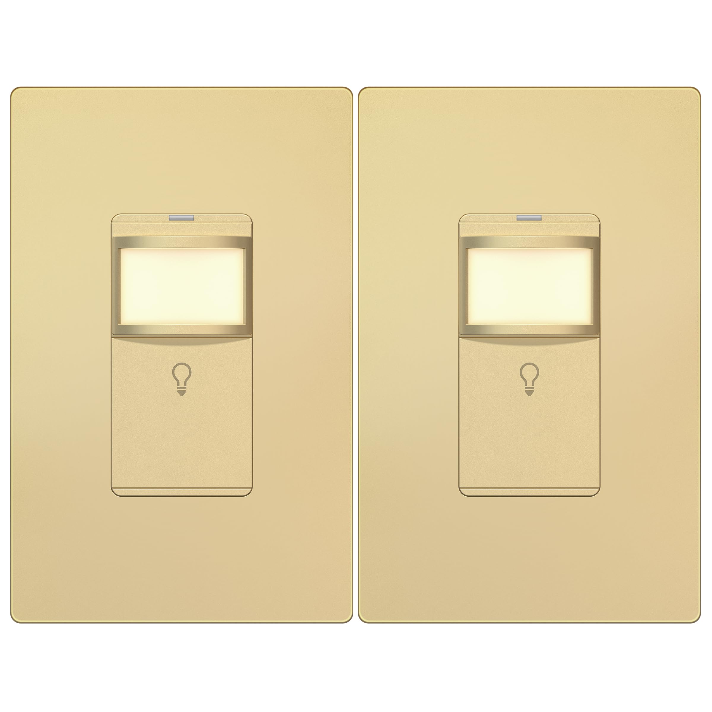 LIDER PIR - Interruptor con sensor de movimiento con luz guía LED, cobertura de 1200 pies cuadrados, sin neutro, requiere tierra, retardo de tiempo ajustable, certificación UL, placa de pared sin