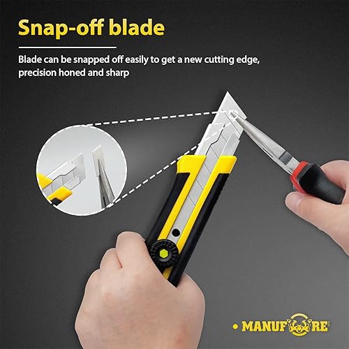 Miniatura 5 de MANUFORE Cuchillo utilitario de 0.984 in Cuchillo retráctil resistente a presión con hoja ultra afilada de acero SK5