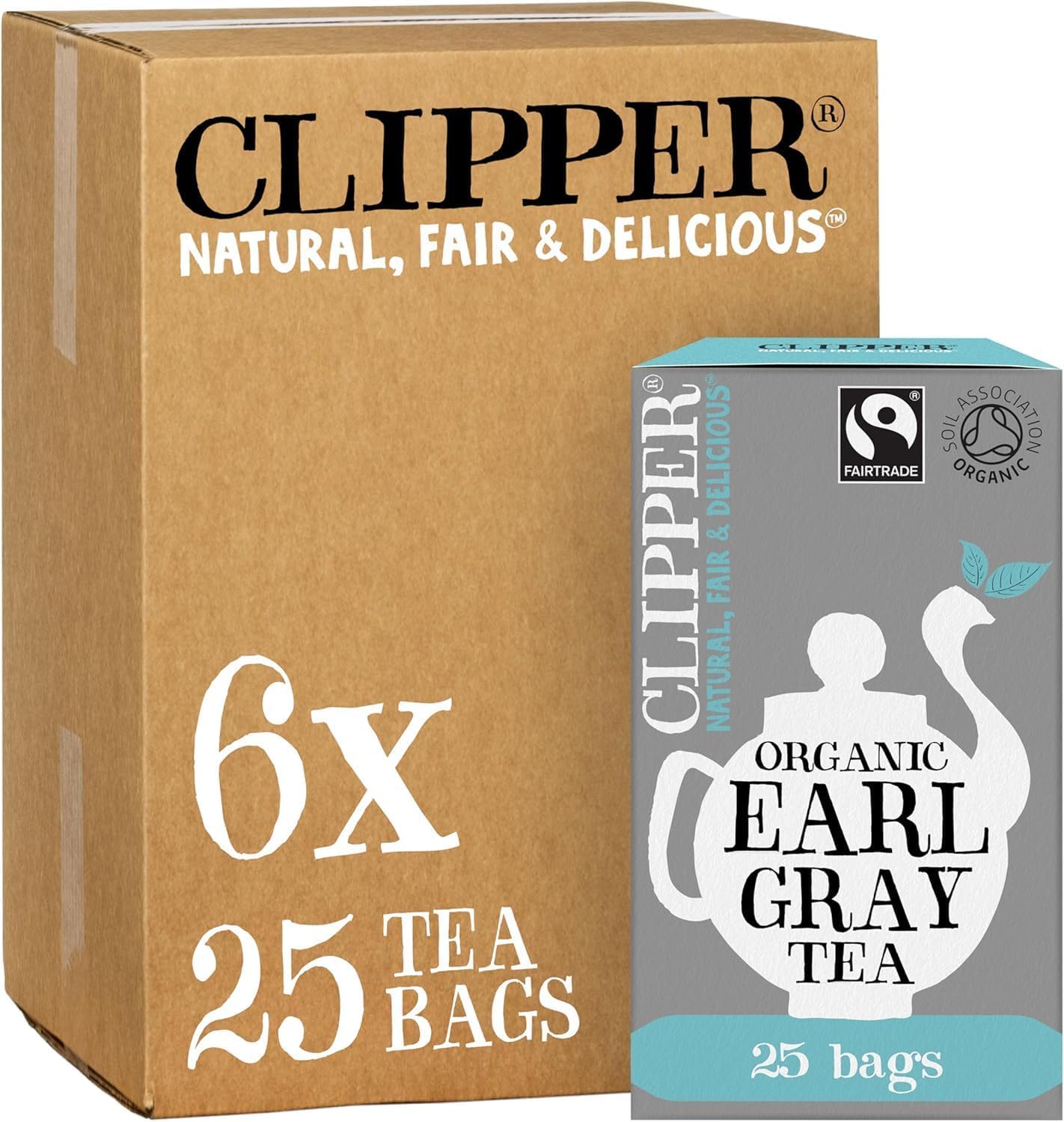 Clipper Fairtrade Organic Earl Grey Tea Bags Ref 0403265 Pack 25
