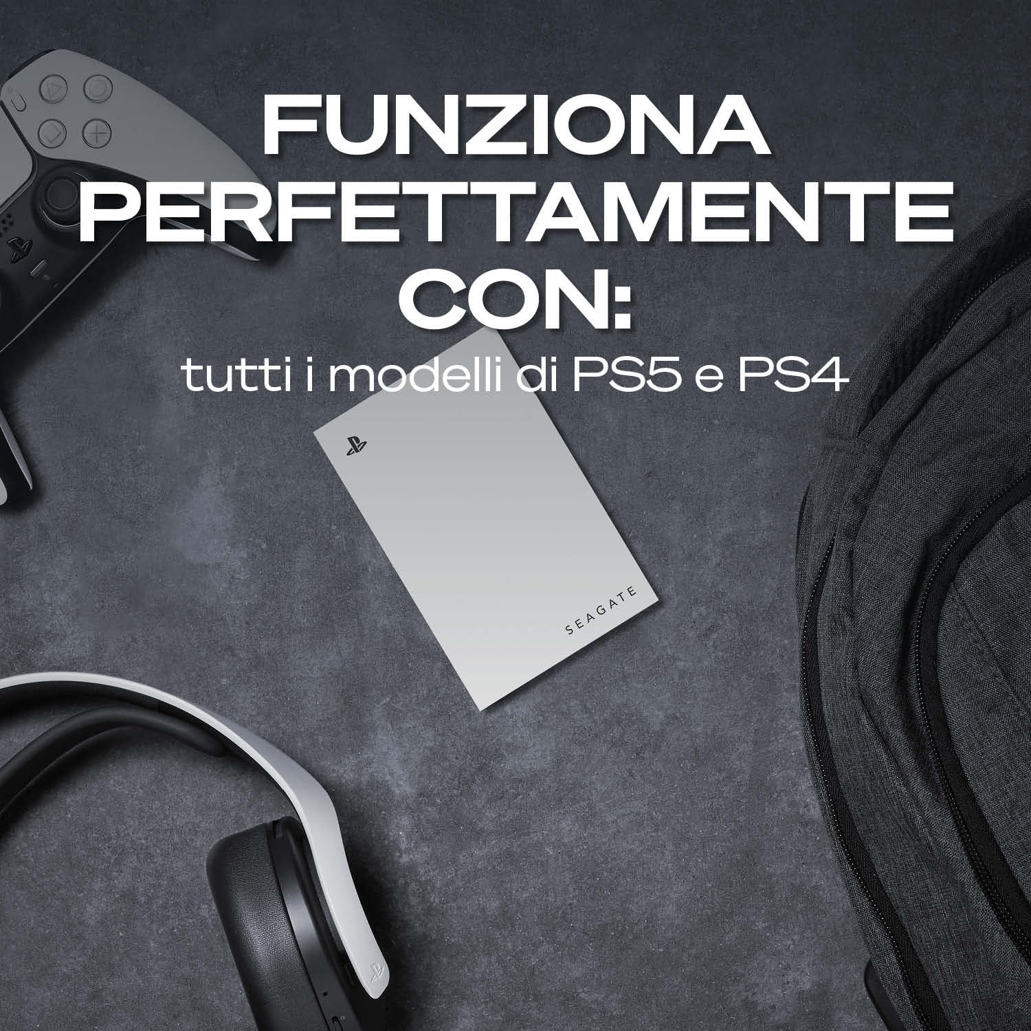 Seagate Game Drive 2TB Extern HDD PS4 PS5 USB 3.0 Blå LED Officiellt Licensierad