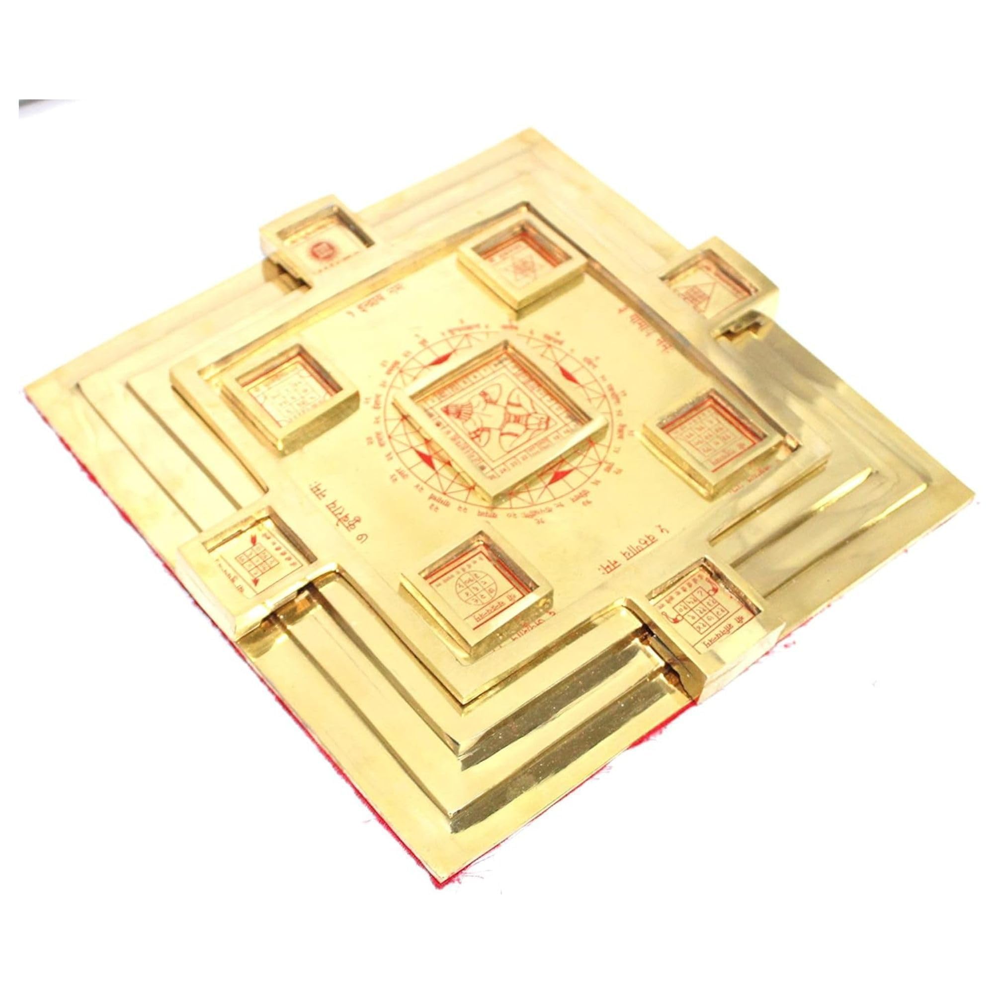 Hijet Vastu Brass Navgrah Pyramid Yantra Or Chowki for Good Health Good Wealth Medications Hearings,Navgrah Vastu Yantra