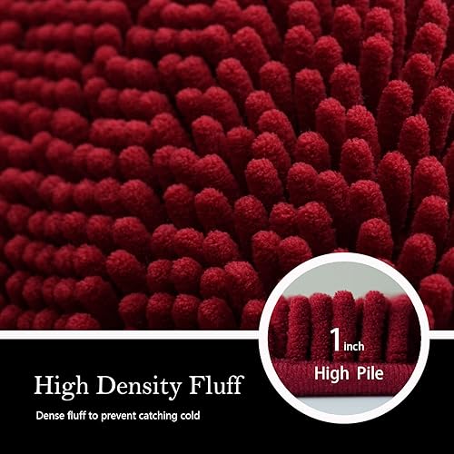 Miniatura 8 de Juego de 2 tapetes de baño de felpilla, superabsorbentes, parte trasera antideslizante de PVC fuerte, tapetes de baño para baño, felpa peluda,