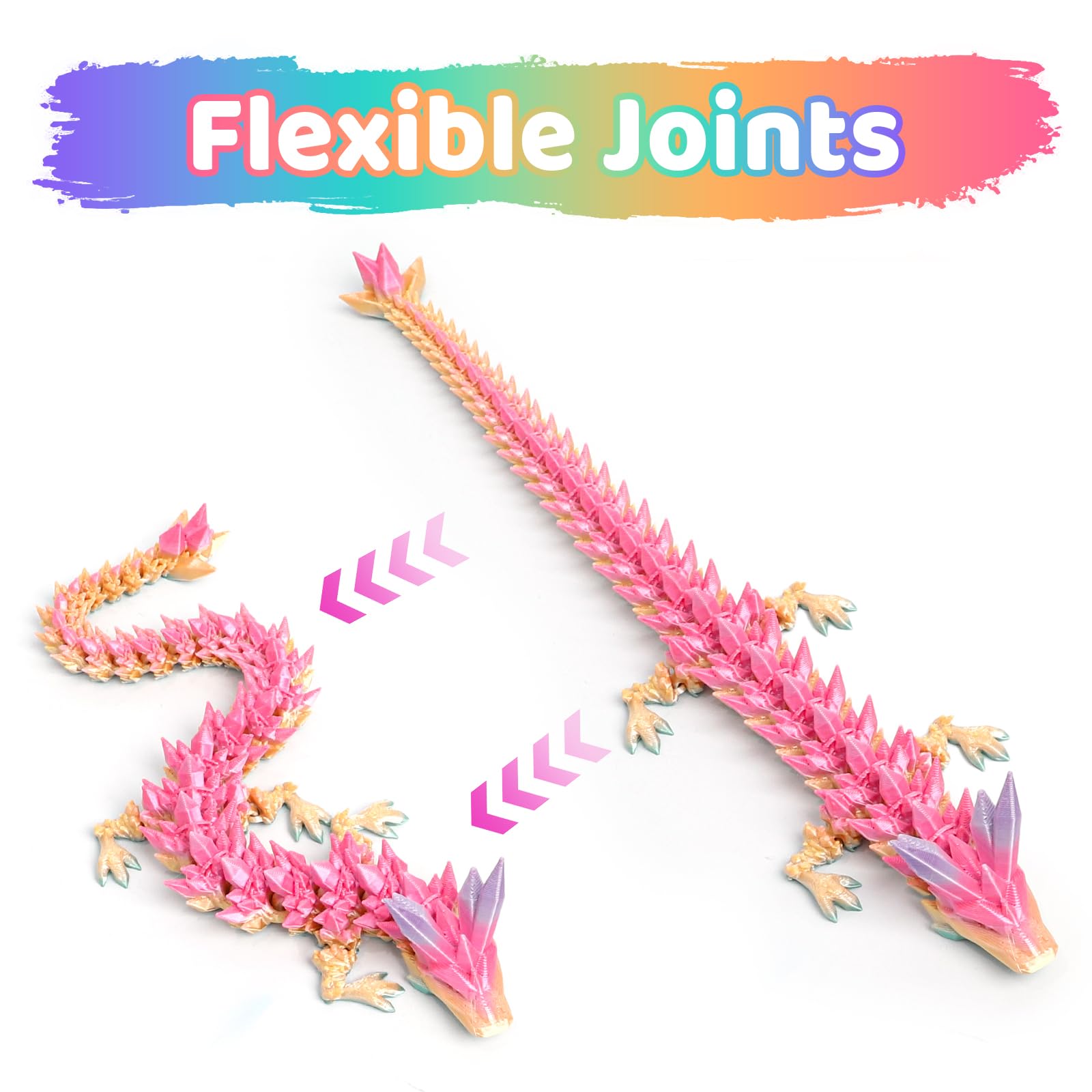 Flavery 3D Printed Dragon Egg, Candy, Surprise Easter Egg with 12" Flexible Crystal Dragon Inside, 3D Printed Gift Toy - Image 4