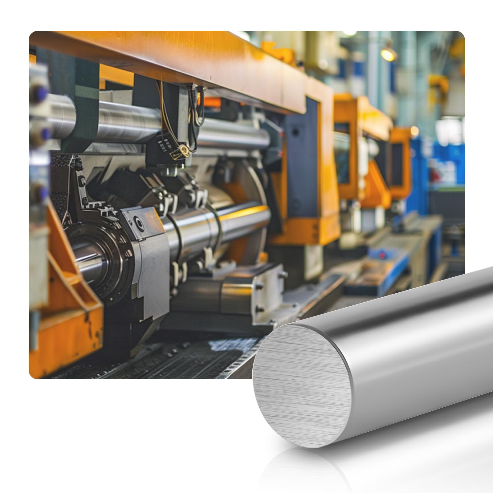 VEVOR Asta di Movimento Lineare 2 pezzi 25 mm x 1000 mm, Albero della Barra Lineare in Acciaio al Carbonio SFC25, Asta per Guide Lineari per Macchina da Taglio, Rettifica, Fresatura Perforazione