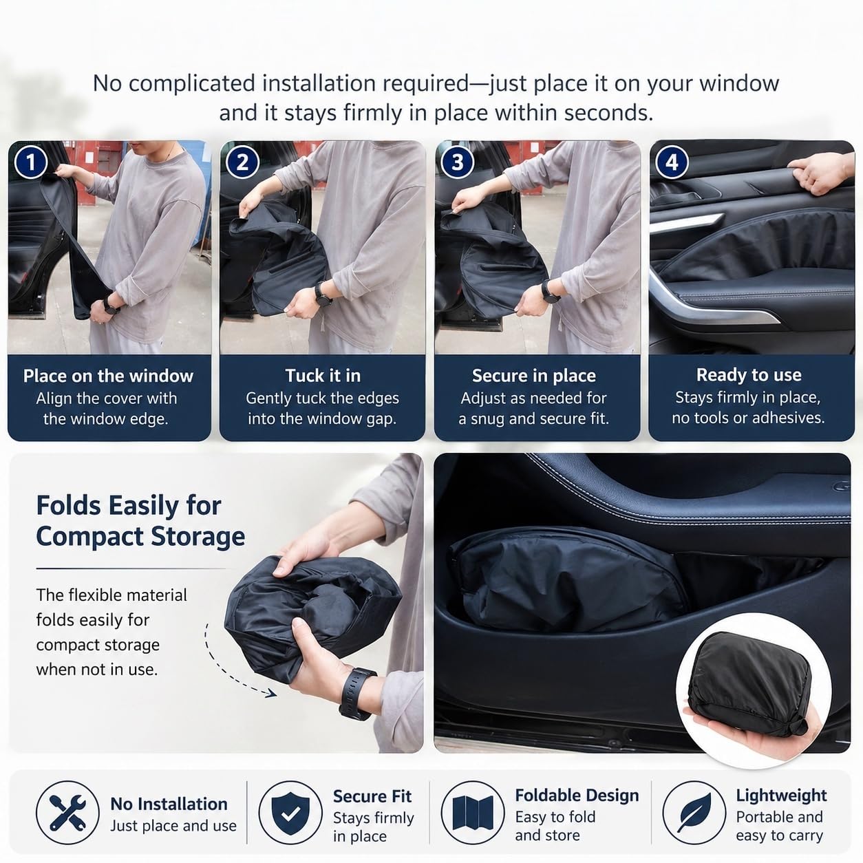 Tendine Parasole Auto per Volvo V40 2012-2019 – Posteriori Tenda Sole Finestrini Laterali Copertura Solare Oscuranti Vetri Auto,8 PCS Full
