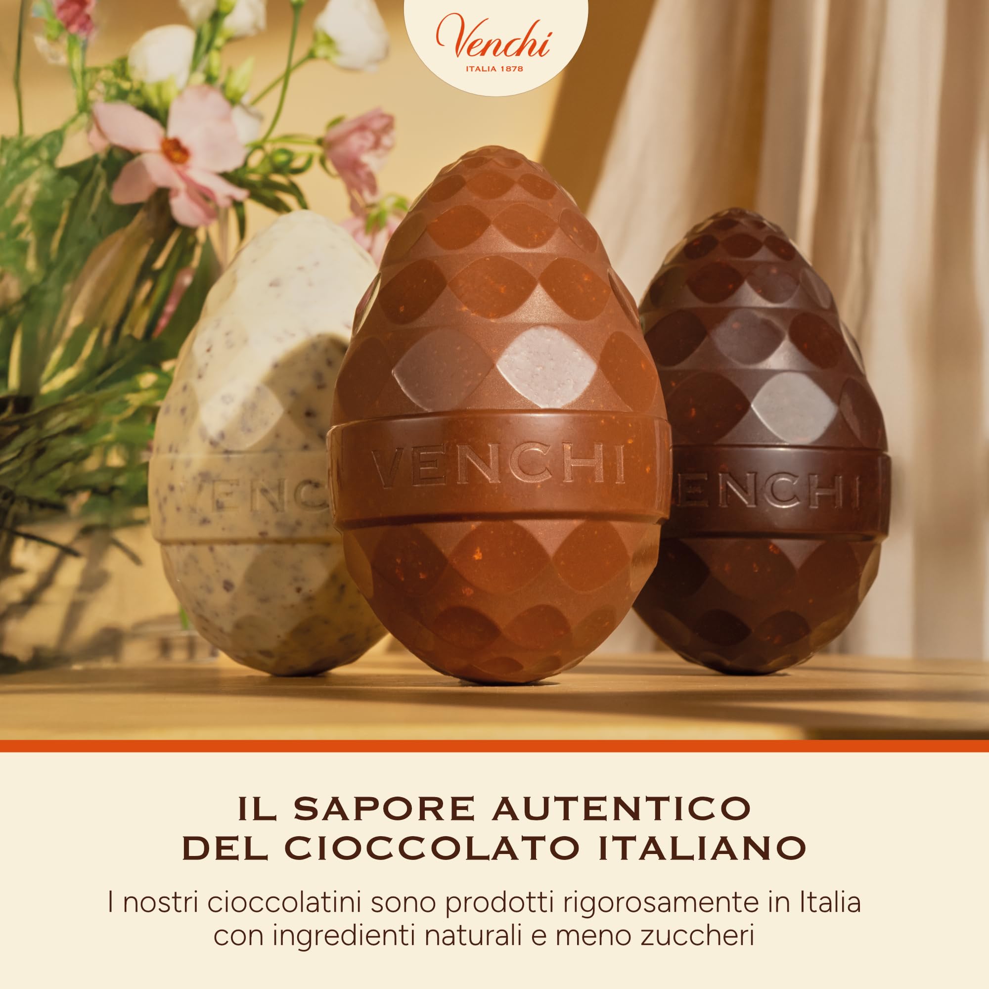 Venchi - Uovo di Cioccolato Fondente Salato, 150 Gr, Gusto Cioccolato Fondente con Granella di Caramello Salato, Senza Glutine, con Sorpresa, Collezione Pasqua Venchi, Idea Regalo