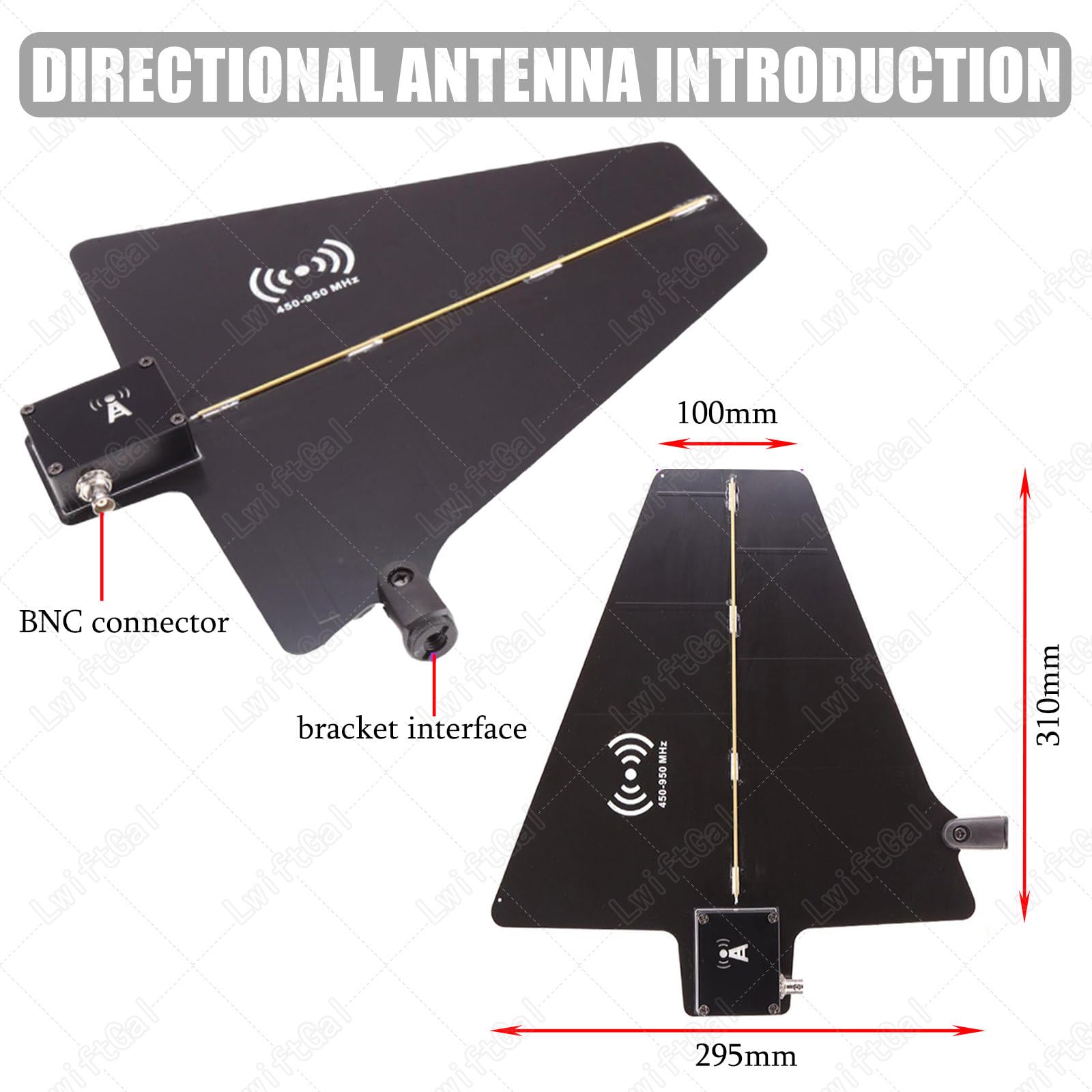 Amplificatore di Segnale per Microfono Wireless, Distribuzione Dell'Antenna Uhf, Ingresso 8/16, Gamma di Frequenza 450-950 MHz, con 2 Palette per Antenna Direzionale Attiva 16Input