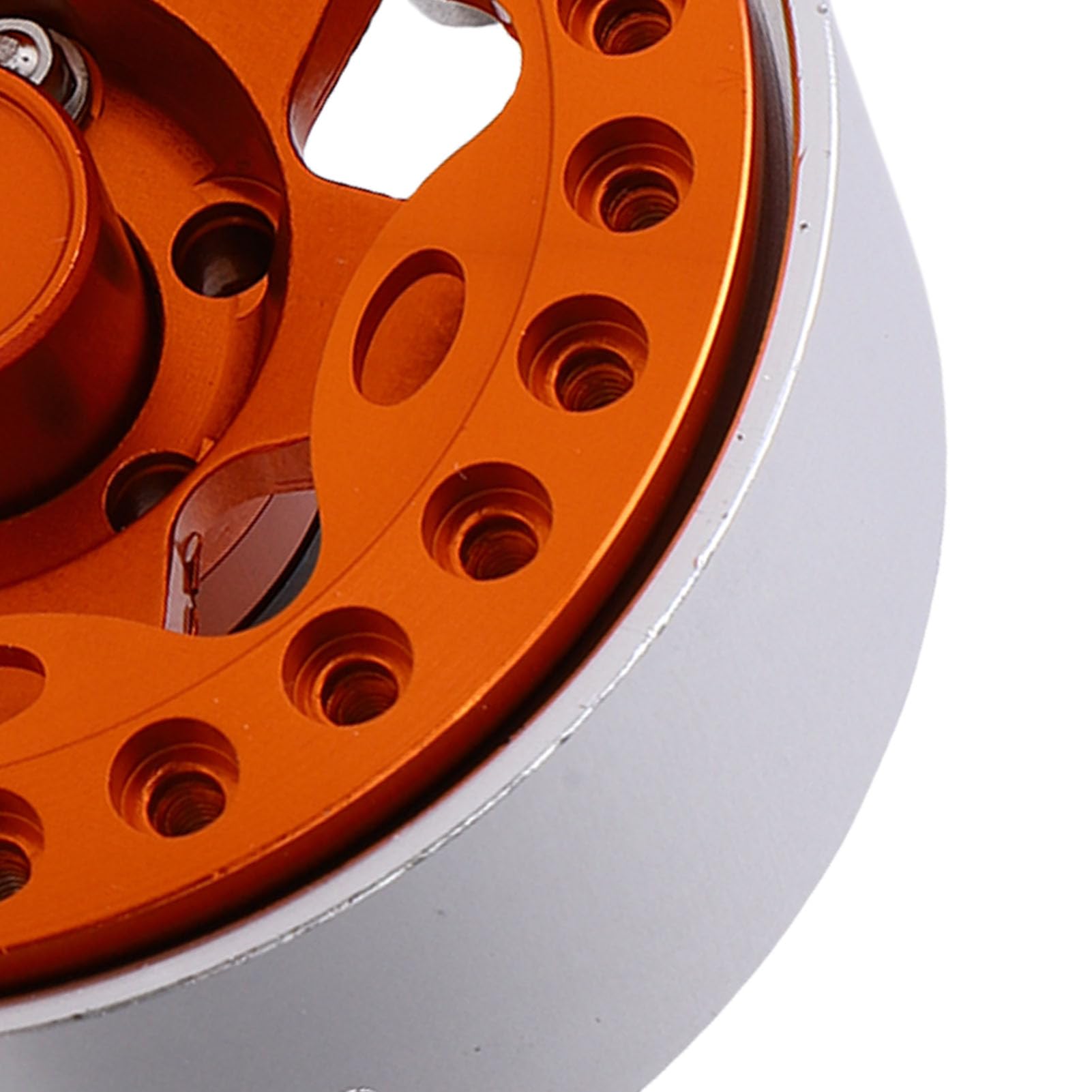Cerchio Ruota Beadlock in Lega di Alluminio Leggero da 1.9 Pollici per Chenille RC, Installazione Rapida, Prestazioni Stabili, Confezione da 4 (Arancione)