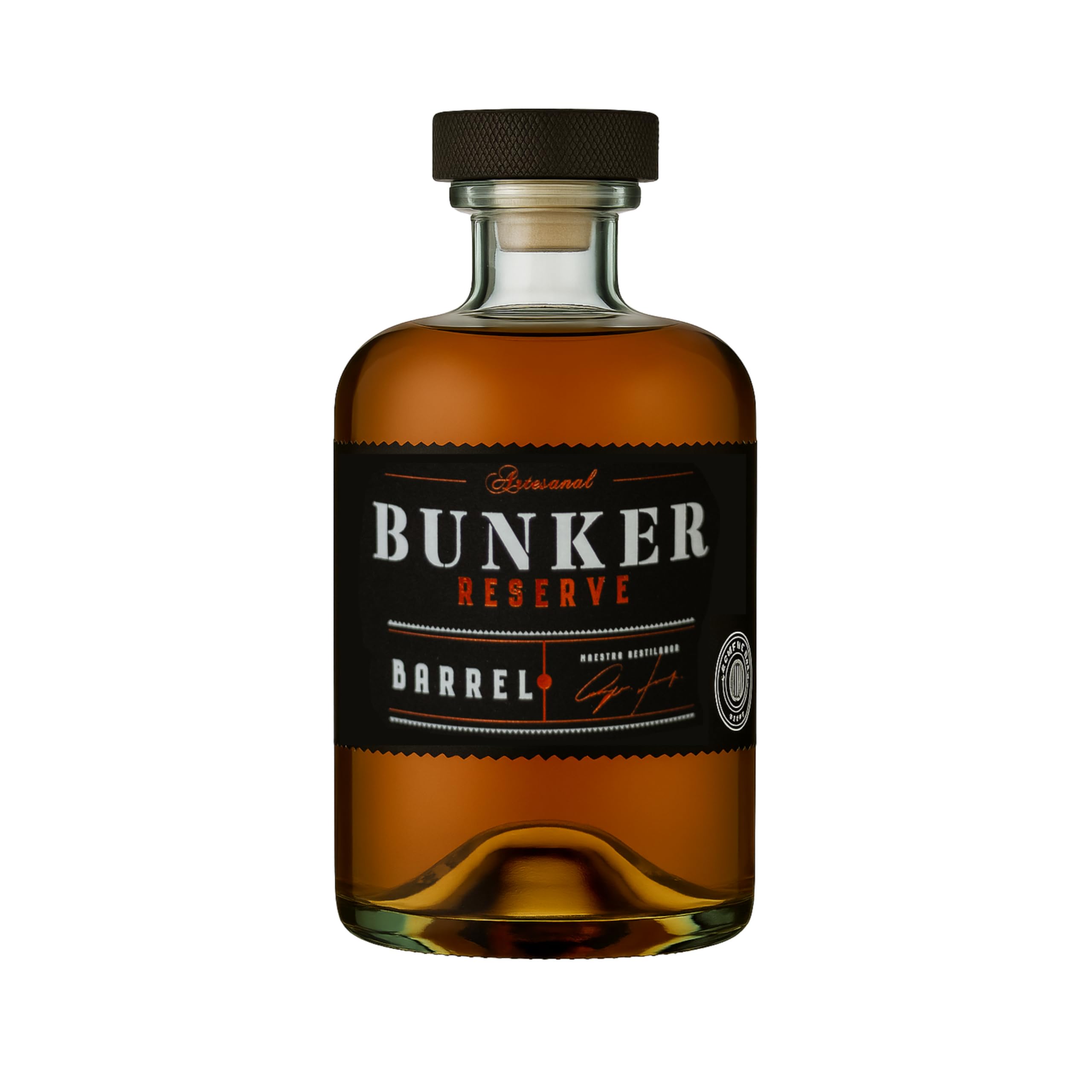 Bunker Distillery - Ginebra Premium Bunker Barrel - Botella 70 cl - Envejecida en Barrica de Roble - Elaboración Artesanal - Sin Gluten - Ingredientes 100% Naturales