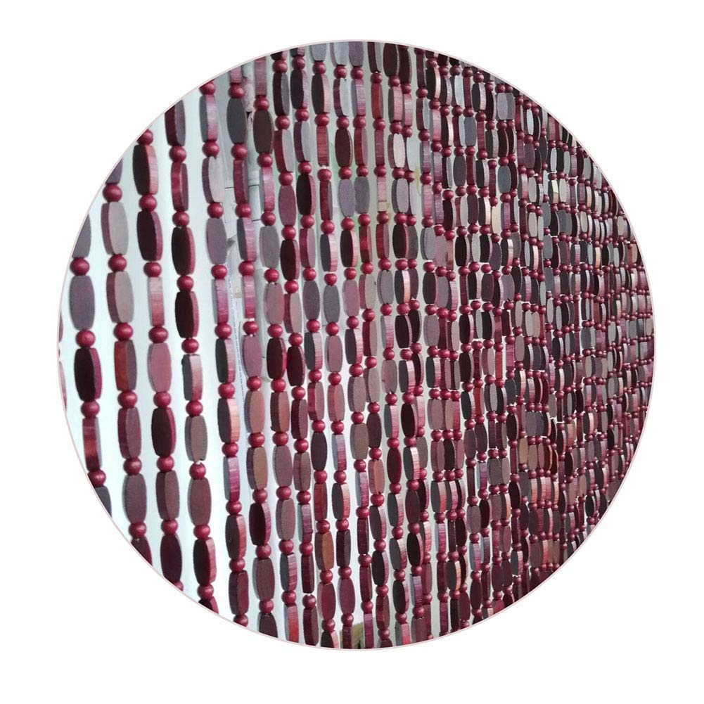 Rideau de Perles Exterieur en Bois | Rideaux de perlé pour Porte | 40/50/70/80 brins | L: 60-120 cm | H: 180-220 cm | séparateur de pièce Panneau de Porte | Toute Taille