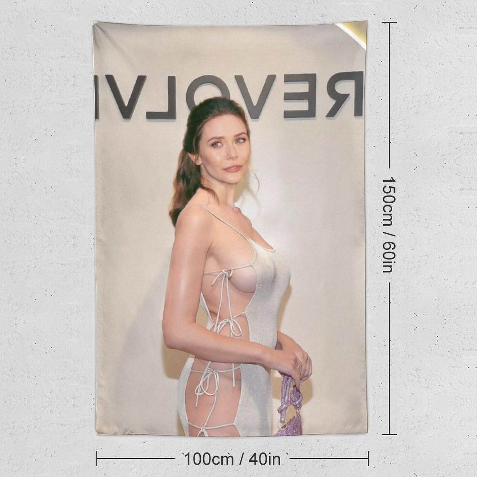 LAHE Elizabeth Olsen Sexy Actress Tapestry (17) Room Aesthetic Tapestry  Print Art Wall Painting Tapestries Gifts Modern Bedroom Decor 40x60