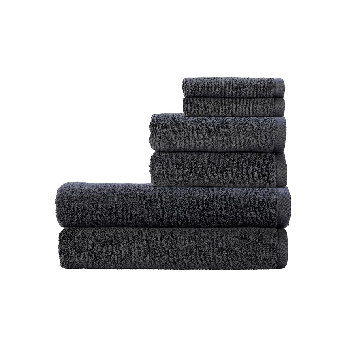 Christy Cirrus Bath Sheets Set | 6 Pieces | 2 Face 2 Hand 2 Bath Sheets | Quick Dry | Super Soft and Fluffy | Lightweight Bathroom Shower Towels | 100% Cotton | Charcoal