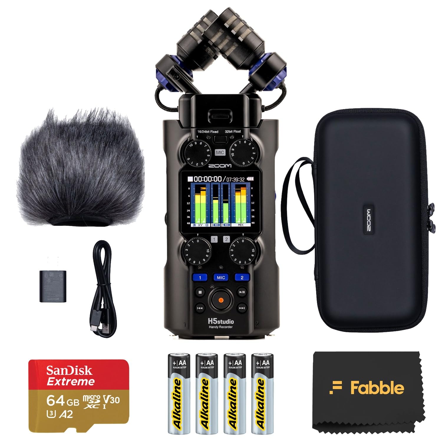 H5studio Handy Recorder Bundle with Official Accessory Pack, 32-Bit Float Recording, Deta…