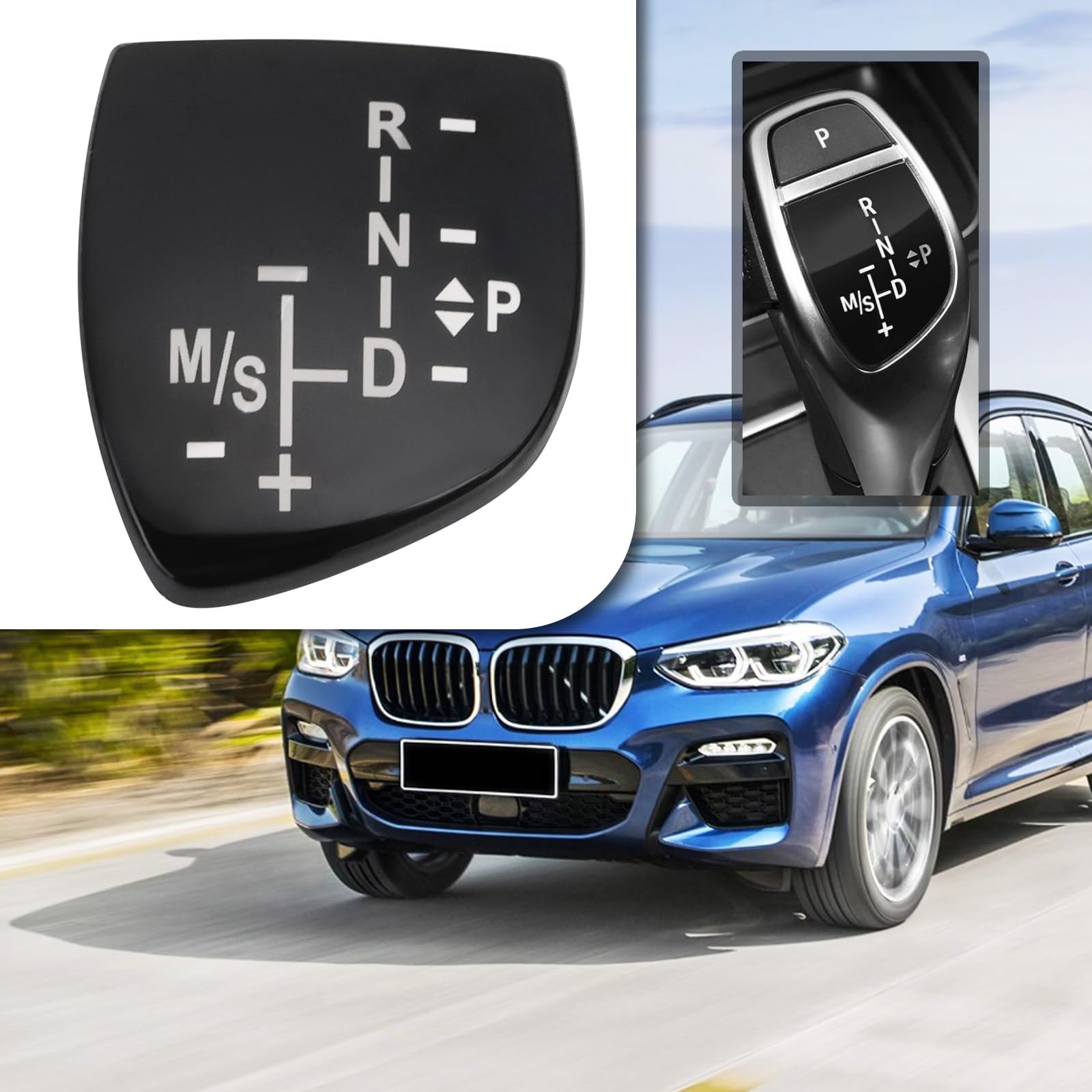Autocollant pour levier de vitesse de voiture - Pièce de rechange - Compatible avec BMW Série 1 2 3 4 5 7 X3 X4 X5 X6 Court