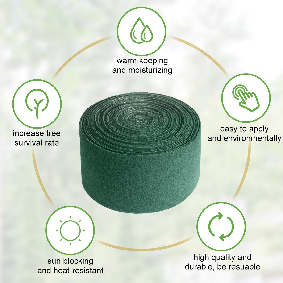 Lot De 2 Bandes De Protection Pour Arbres – 15 M X 12 Cm, Résistant Au Froid, Gel Et Intempéries - 8