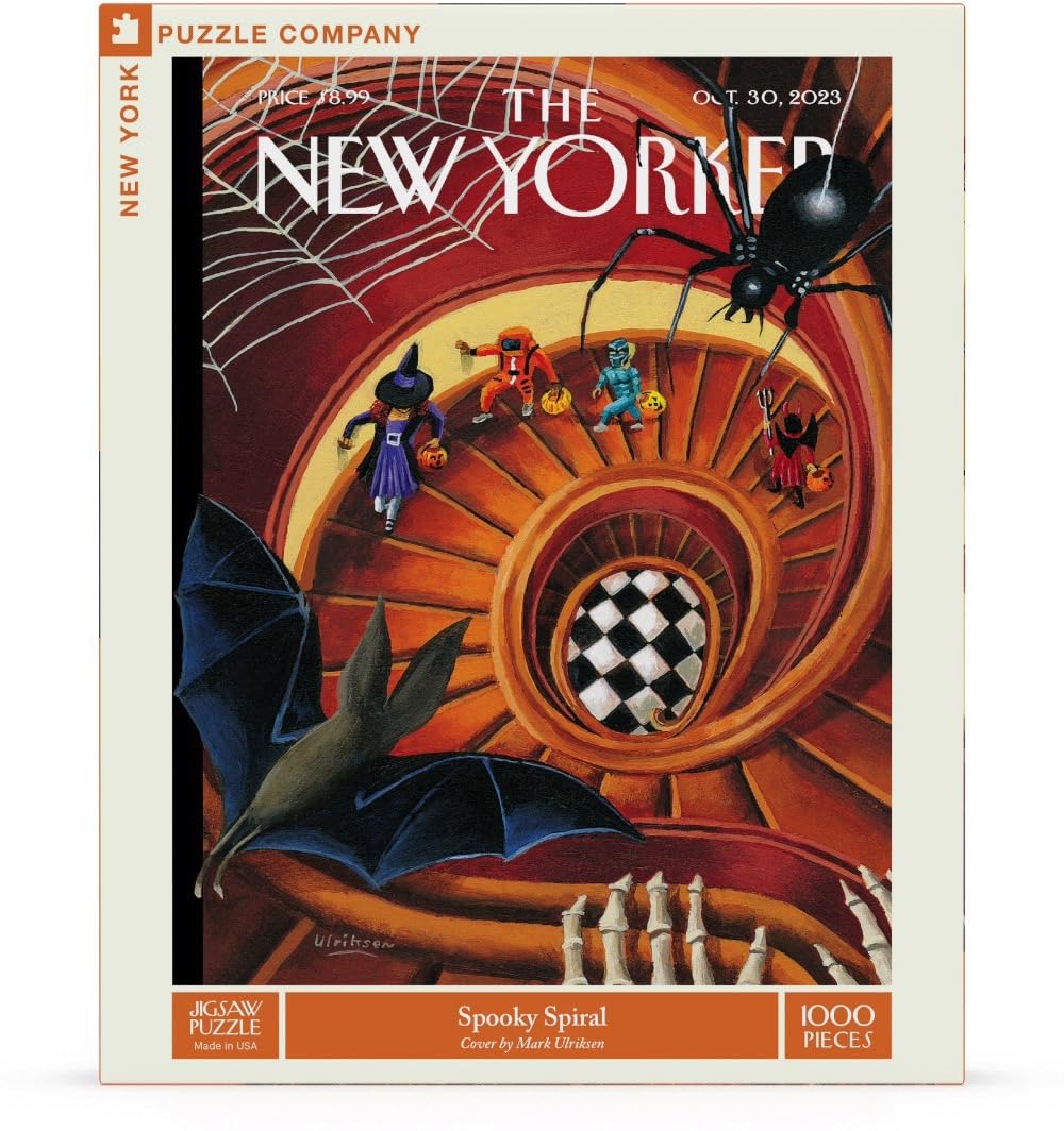 New York Puzzle Company - New Yorker Spooky Spiral - Puzzle da 1000 pezzi per serate di gioco in famiglia di Mark Ulriksen