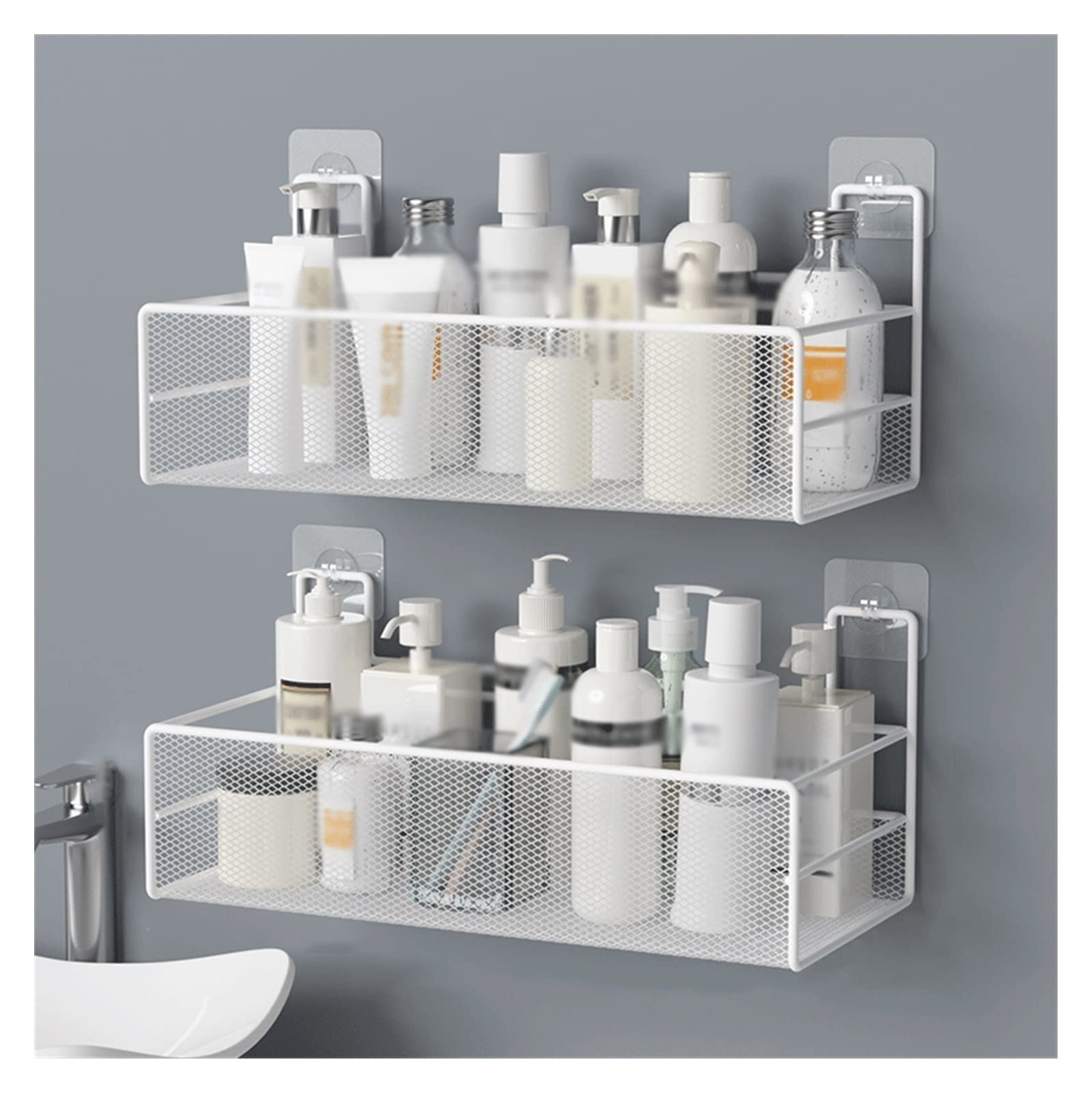 TENGJU Bathroom Storage Shelves Storage Rack Toilet Simple Metal Storage Rack Toilet Washstand Wall Mounted Storage Rack Non