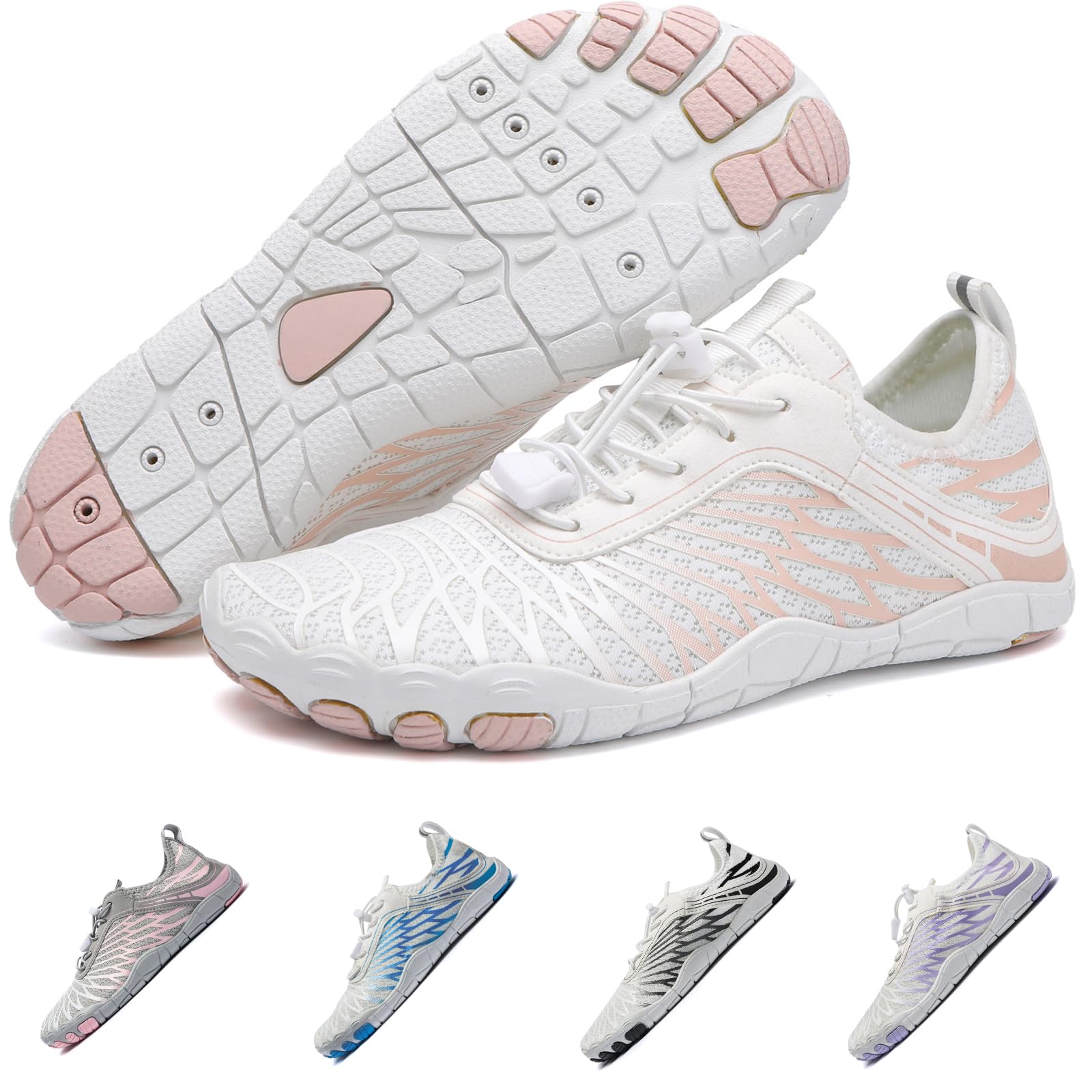 RUFONEHike Barefoot Shoes for Women Men Breathable & Non-Slip Athletic Footwear Wide Toe Water Shoes,Designed for Walking,Running&Swimming