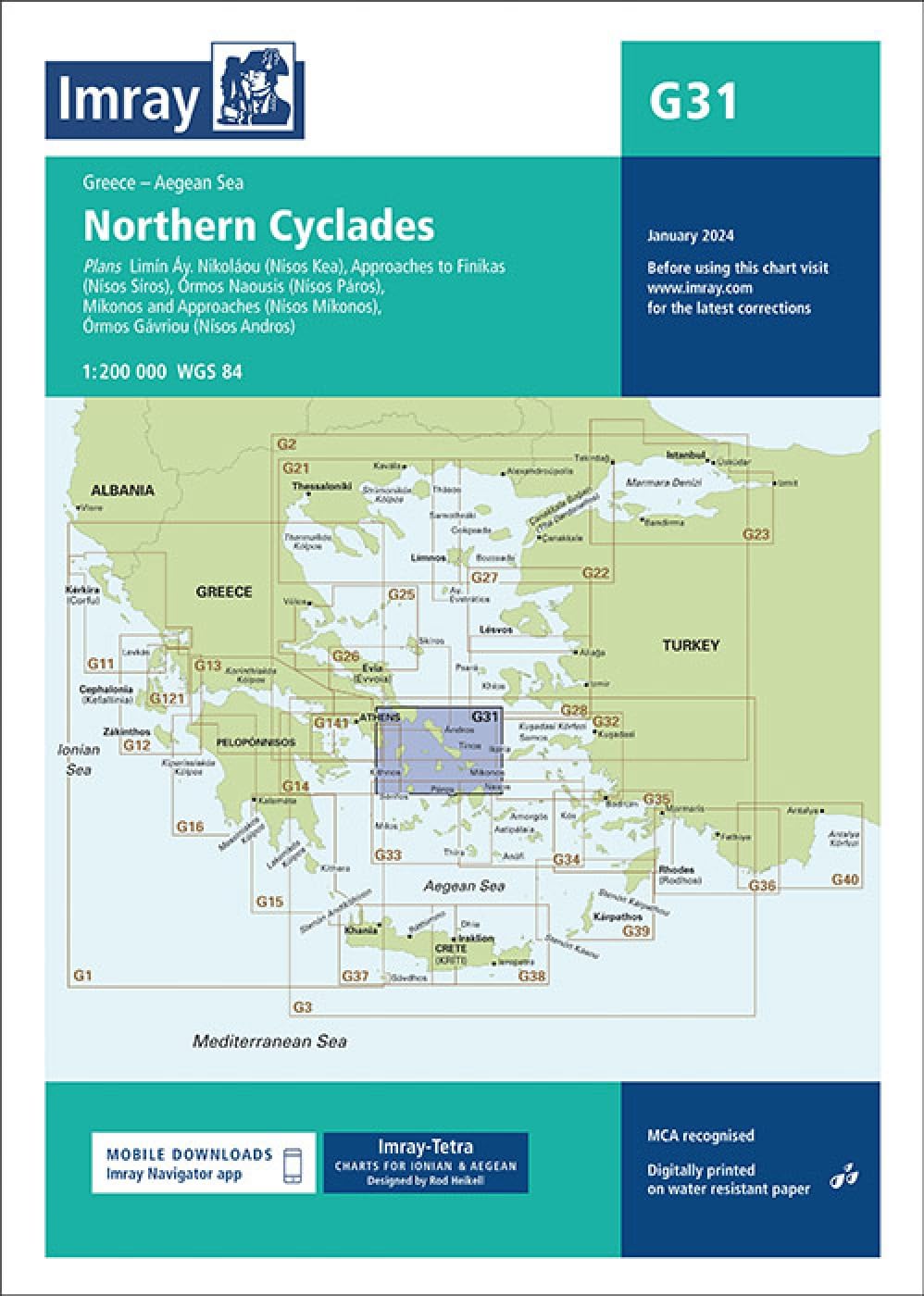 Imray Chart G31: Northern Cyclades (G Charts): 31