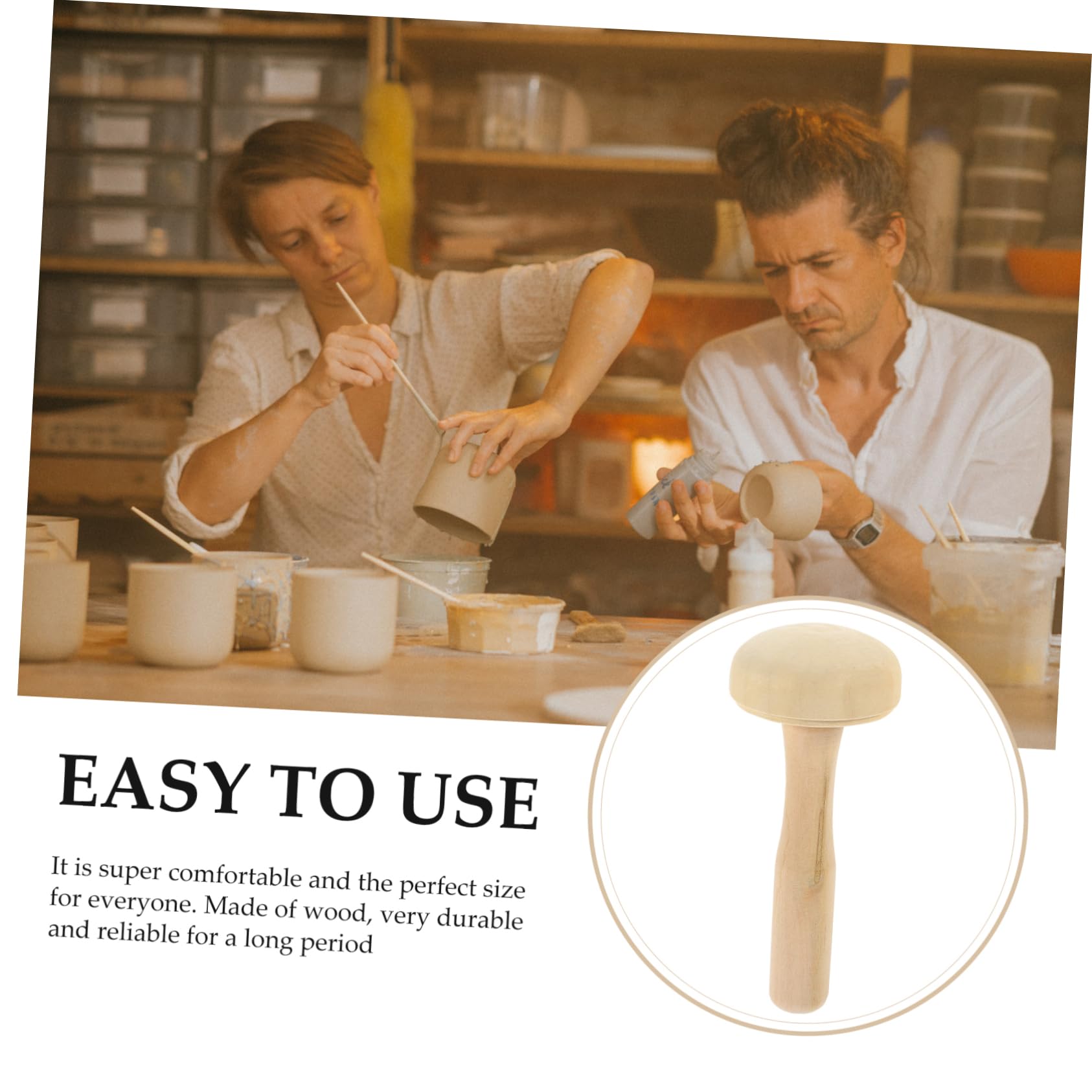 ARTIBETTER 10Pcs Printmaking Tool Wooden Roller Ink Applicator for Art Painting Durable Rubbing Roller for Smooth Ink Transfer and DIY Printmaking Projects