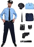 Vista 1 de Haikyuu - Disfraz de oficial de policía para hombre, uniforme azul con gorra para Halloween