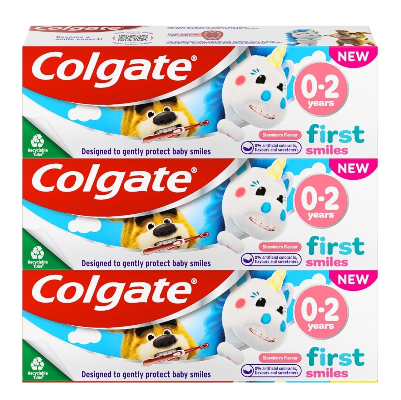 Colgate Original Baby Toothpaste 0-2 Years Natural Fruit Flavour 50ml | Pack of 3