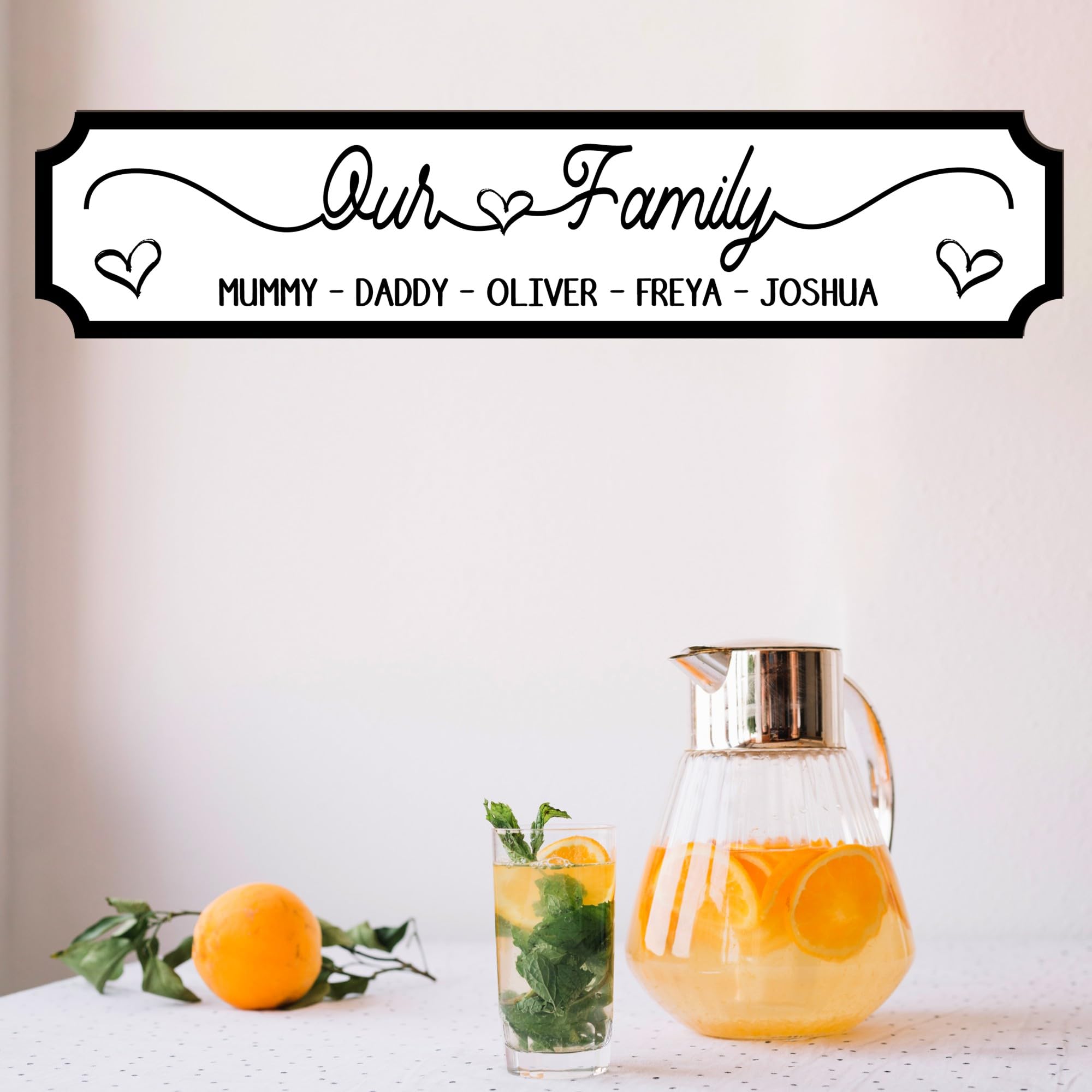 Personalised Our Family Street Sign Plaque - Custom Own Names Family Wooden or Acrylic Wall Art Decoration Keepsake Home Décor