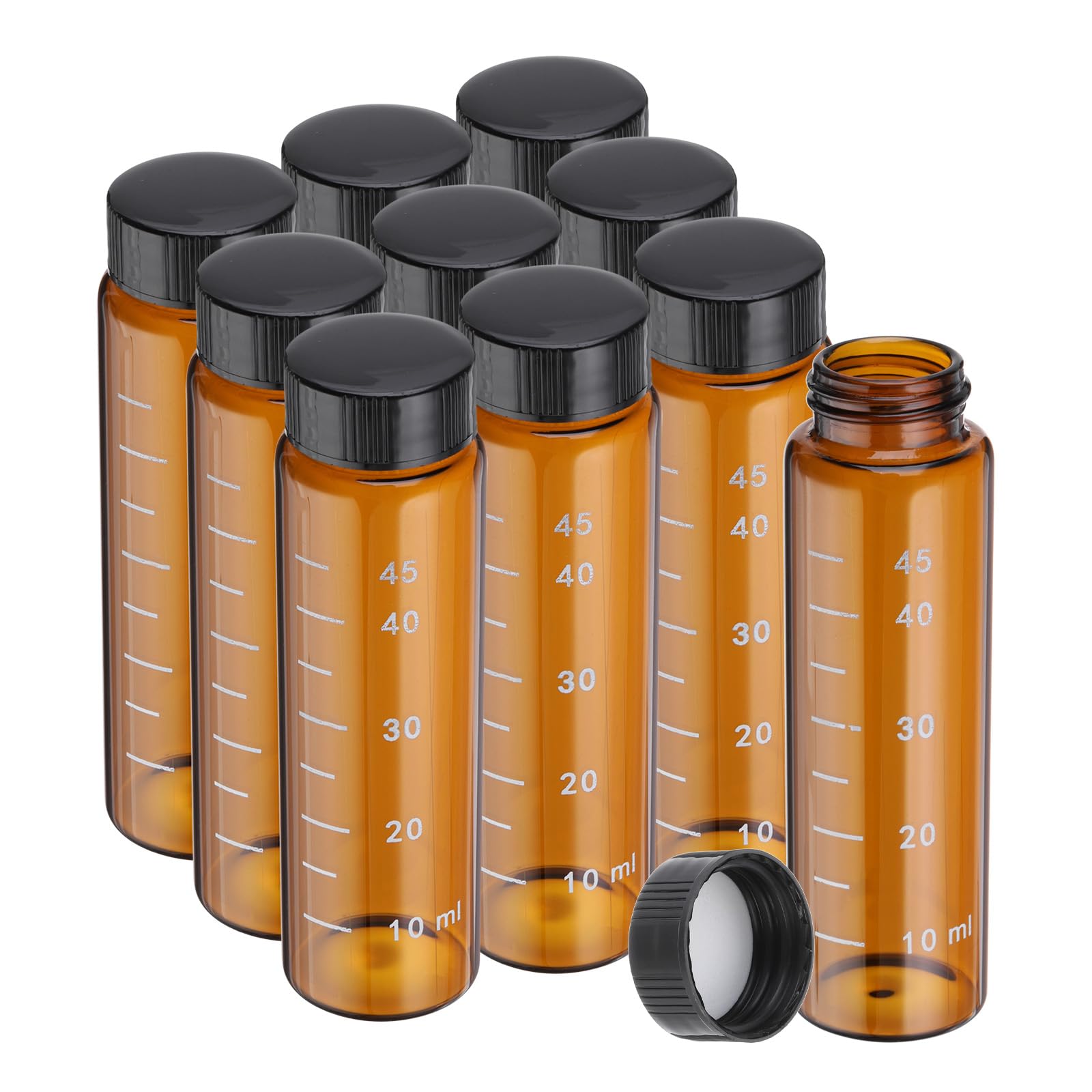 PATIKIL 10pz 50ml Piccoli Viali in Vetro Marrone Bottiglie di Campionamento