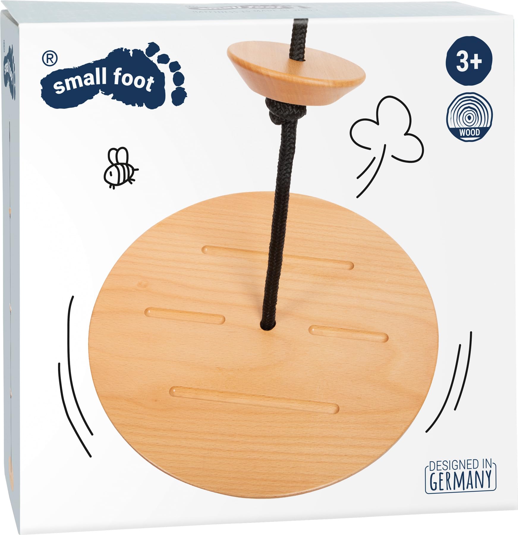 small foot "Black Line" 12406 huśtawka talerzowa z liną wspinaczkową dla dzieci i dorosłych, od 3 lat