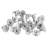 uxcell M5-0.8 x 5mm 20Pcs Flat Round Head Screws 304 Stainless Steel Phillips Drive Machine Screws Hardware Fastener for Furniture Connection