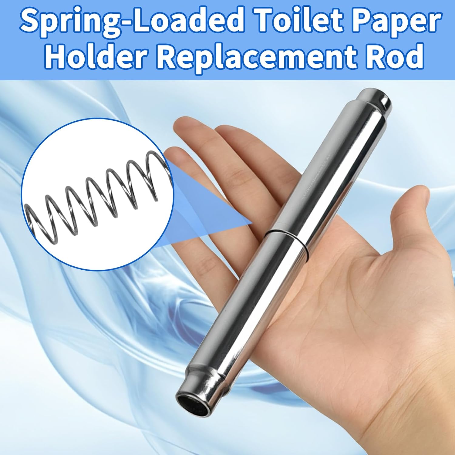 Stainless Steel Toilet Paper Holder Replacement Rod - Universal Fit Spring Loaded Toilet Roller Holder Rod for Bathroom image 3