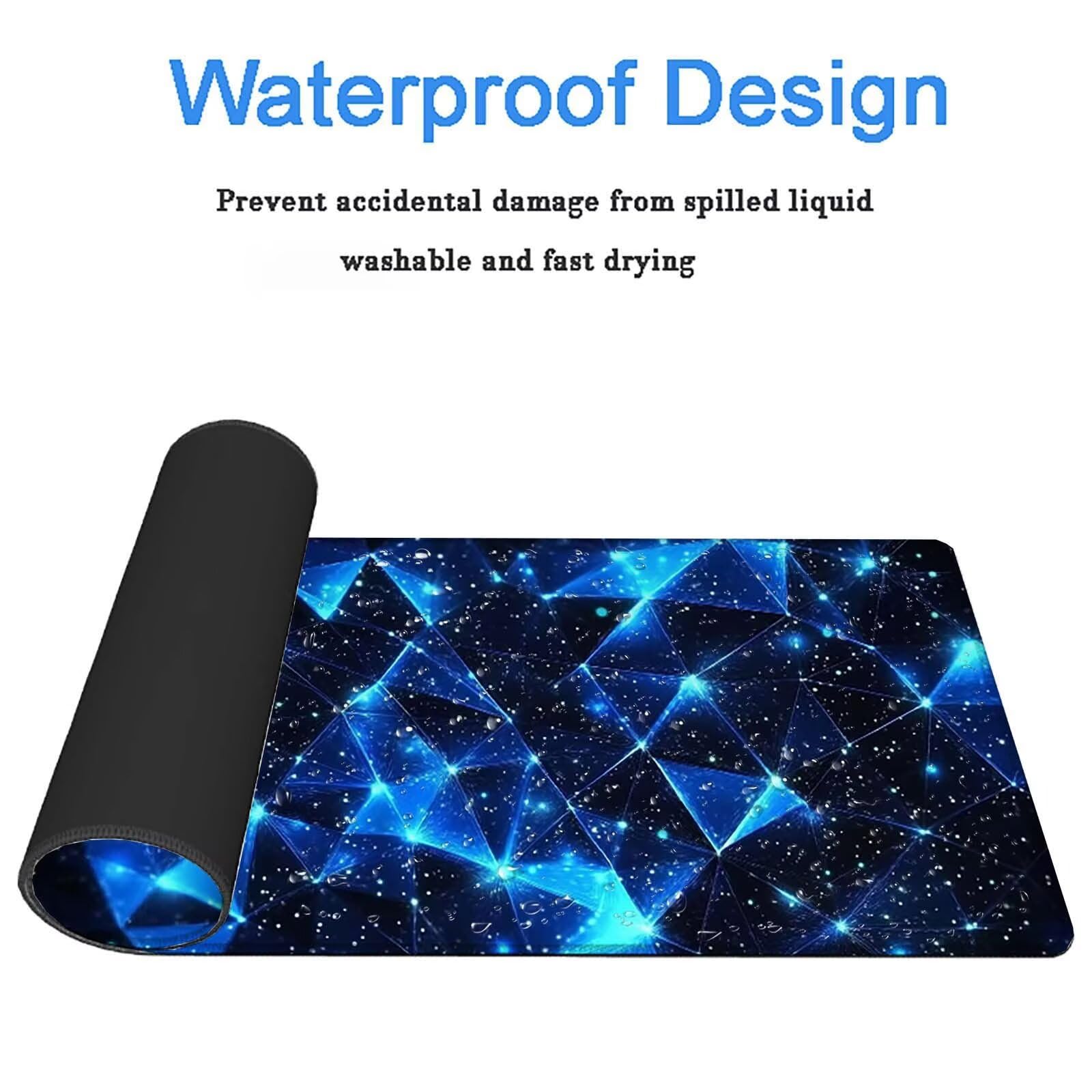 Tappetino Mouse Gaming, 1200x600mm Tappetino Mouse XXL nero 0c0-323 | Mouse Pad Grande, Ottimizzato per i Sensori da Gioco, Migliora Precisione e Velocità, per Mac e PC, blu