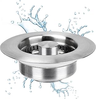 Upgraded 3 in 1 Kitchen Sink Drain Strainer - Stainless Steel Sink Stopper, Anti-Clogging Sink Food Catcher Basket, Fast Drainage Odor Filter Sink Plug